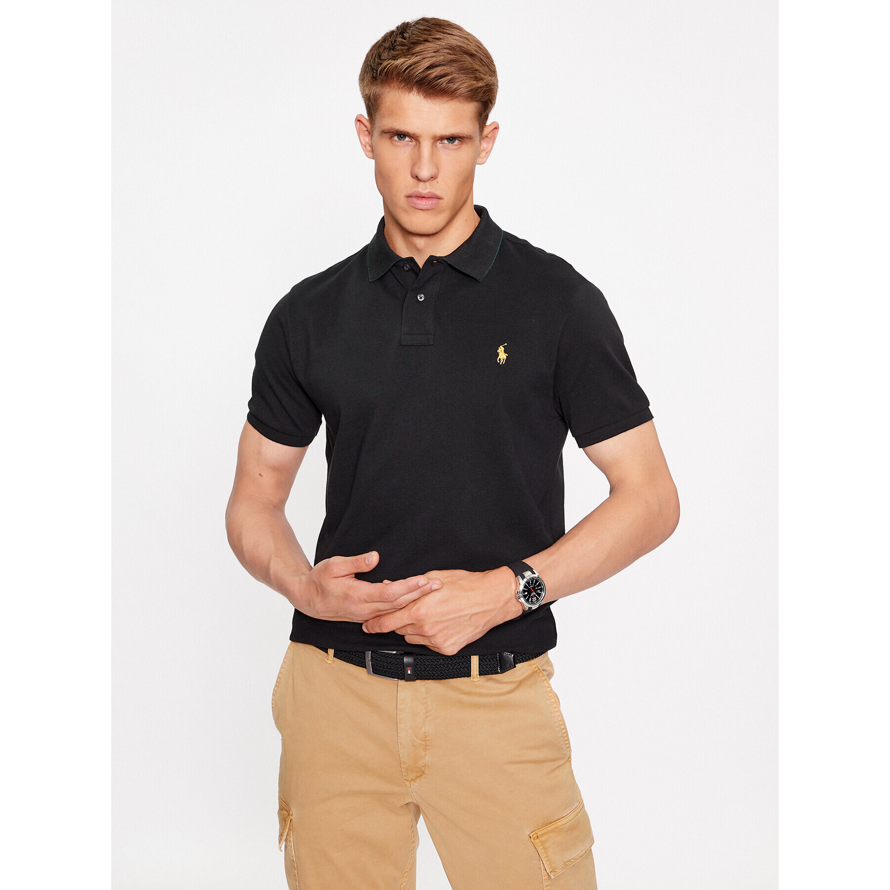 Polo Ralph Lauren Polokošeľa 710880327001 Čierna Custom Fit - Pepit.sk