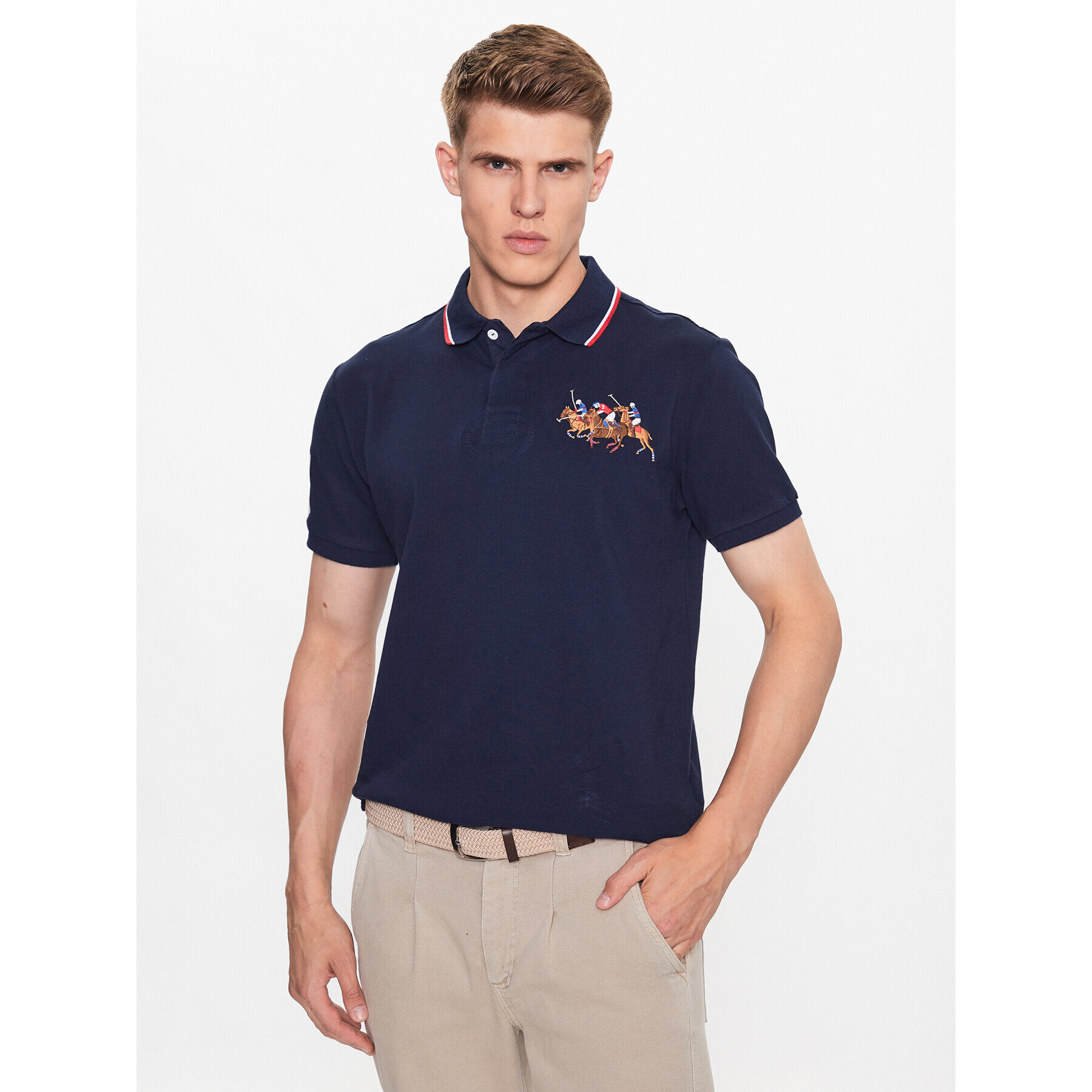 Polo Ralph Lauren Polokošeľa 710900614006 Tmavomodrá Custom Slim Fit - Pepit.sk