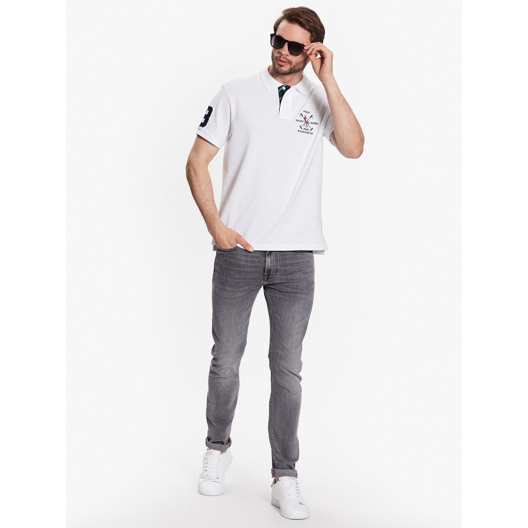 Polo Ralph Lauren Polokošeľa 710900615001 Biela Custom Slim Fit - Pepit.sk