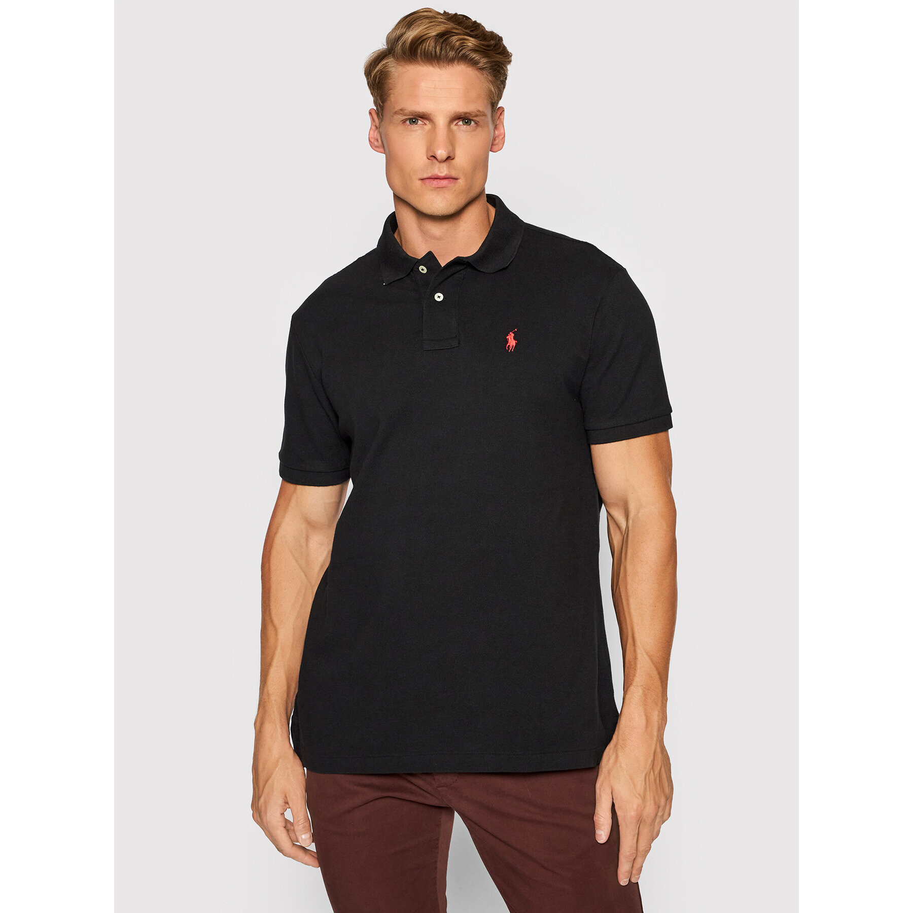 Polo Ralph Lauren Polokošeľa Core Replen 710782592 Čierna Custom Slim Fit - Pepit.sk