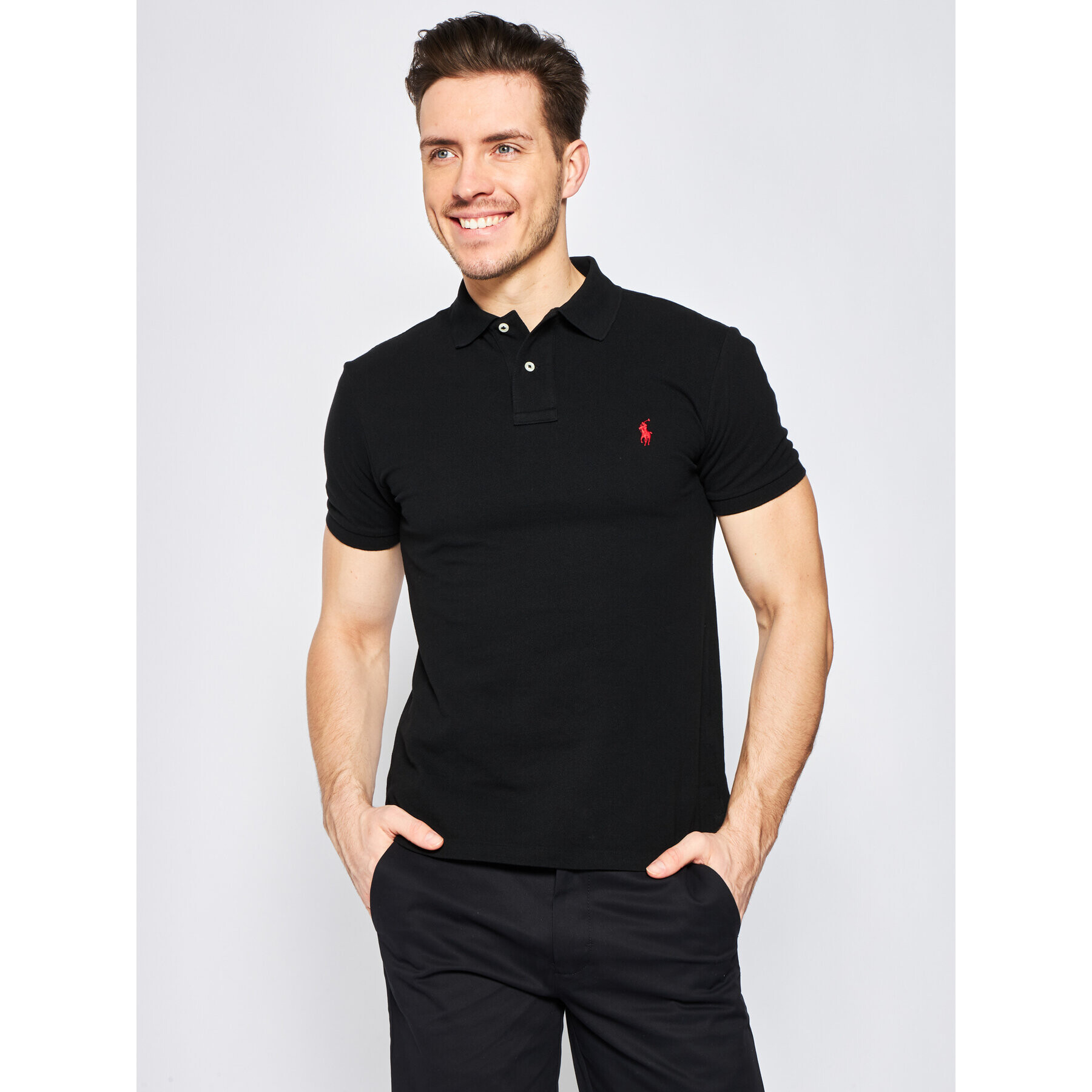 Polo Ralph Lauren Polokošeľa Core Replen 710795080 Čierna Slim Fit - Pepit.sk