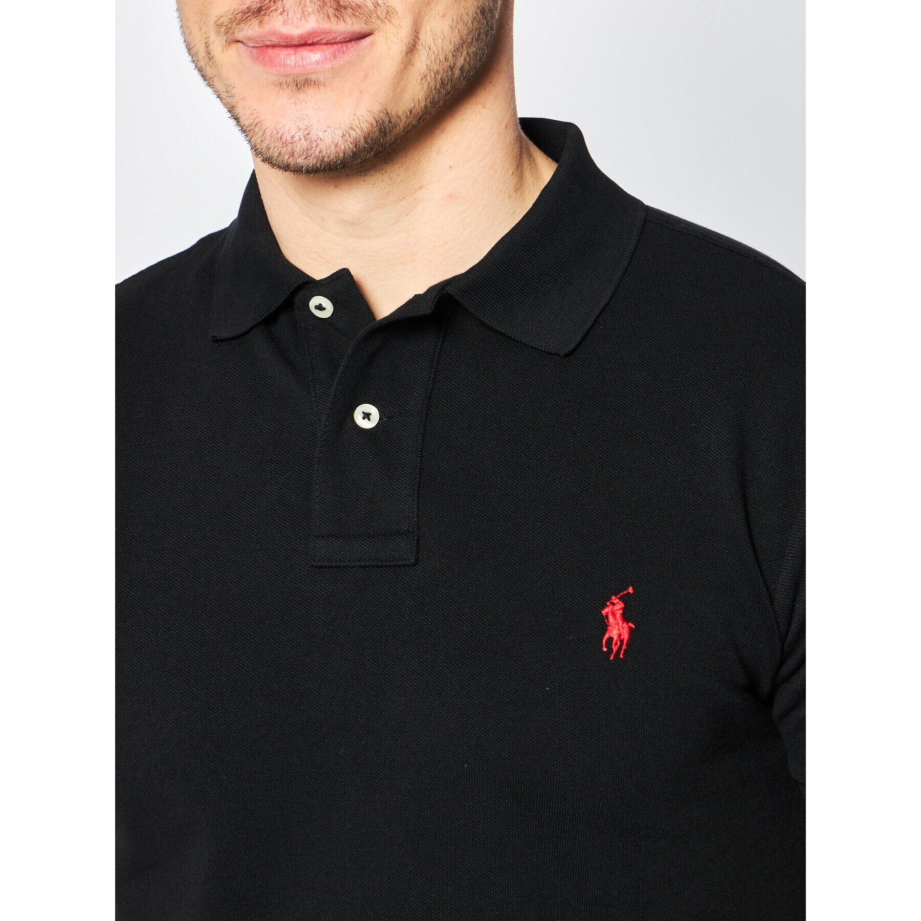 Polo Ralph Lauren Polokošeľa Core Replen 710795080 Čierna Slim Fit - Pepit.sk