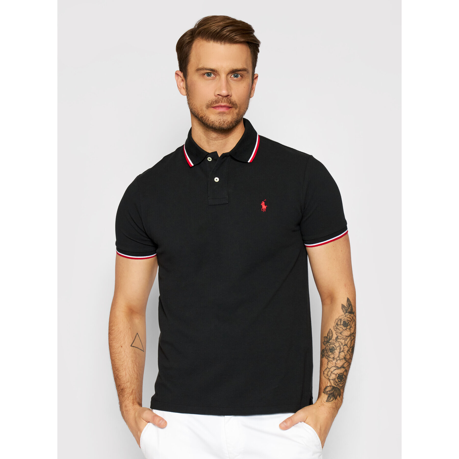 Polo Ralph Lauren Polokošeľa Ssl 710842621001 Čierna Custom Slim Fit - Pepit.sk