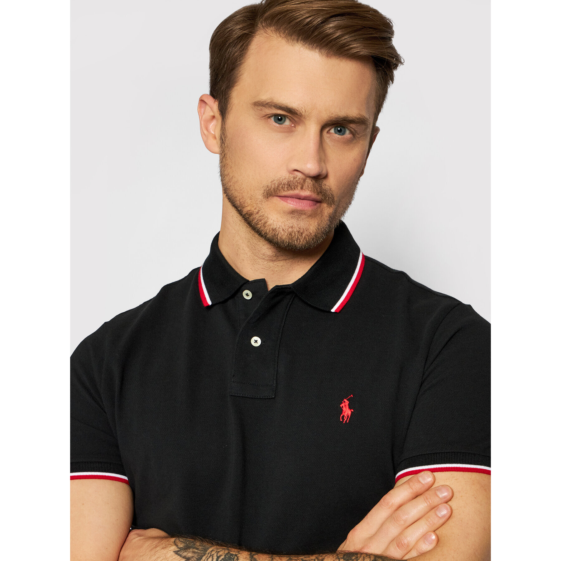 Polo Ralph Lauren Polokošeľa Ssl 710842621001 Čierna Custom Slim Fit - Pepit.sk