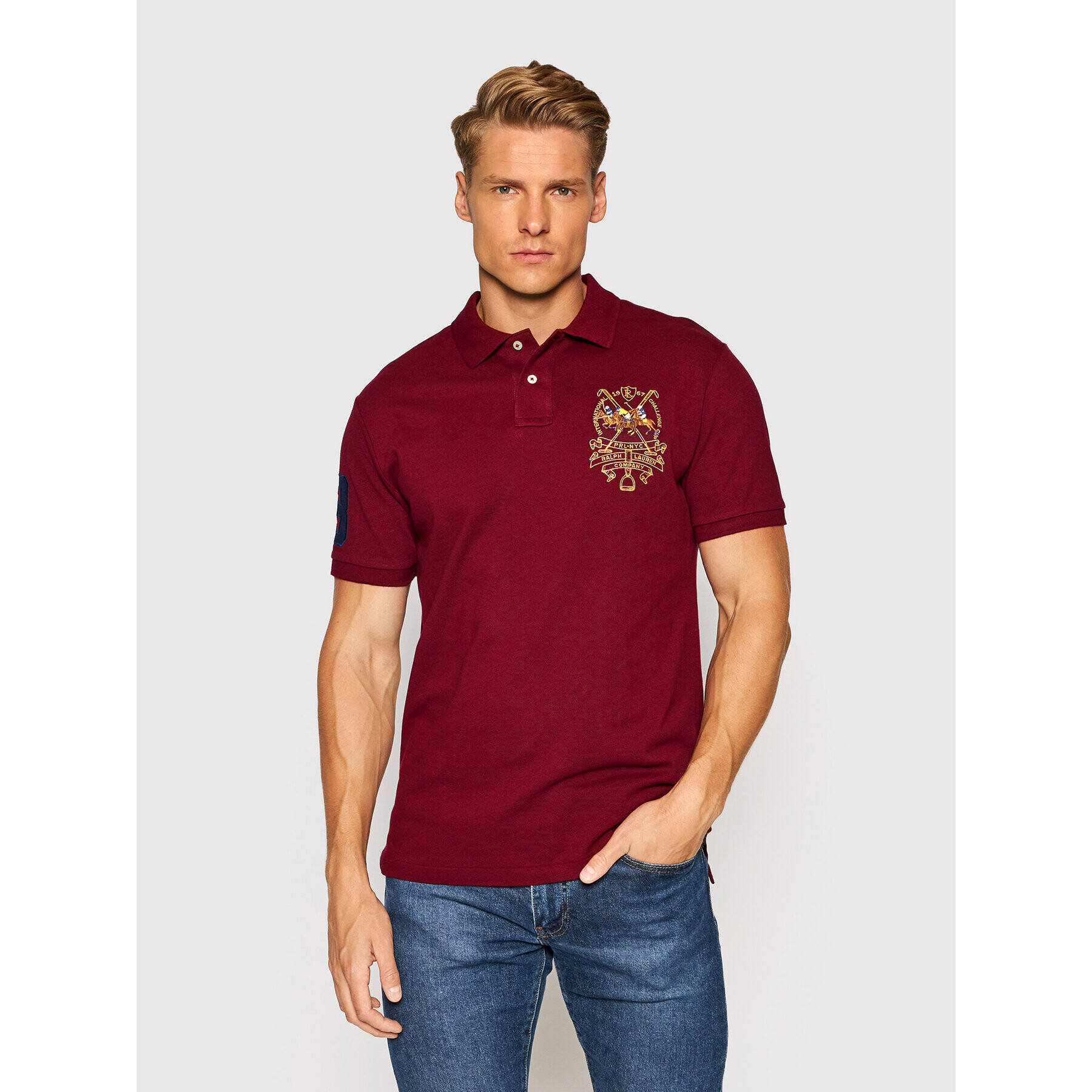 Polo Ralph Lauren Polokošeľa Ssl 710850303001 Bordová Slim Fit - Pepit.sk