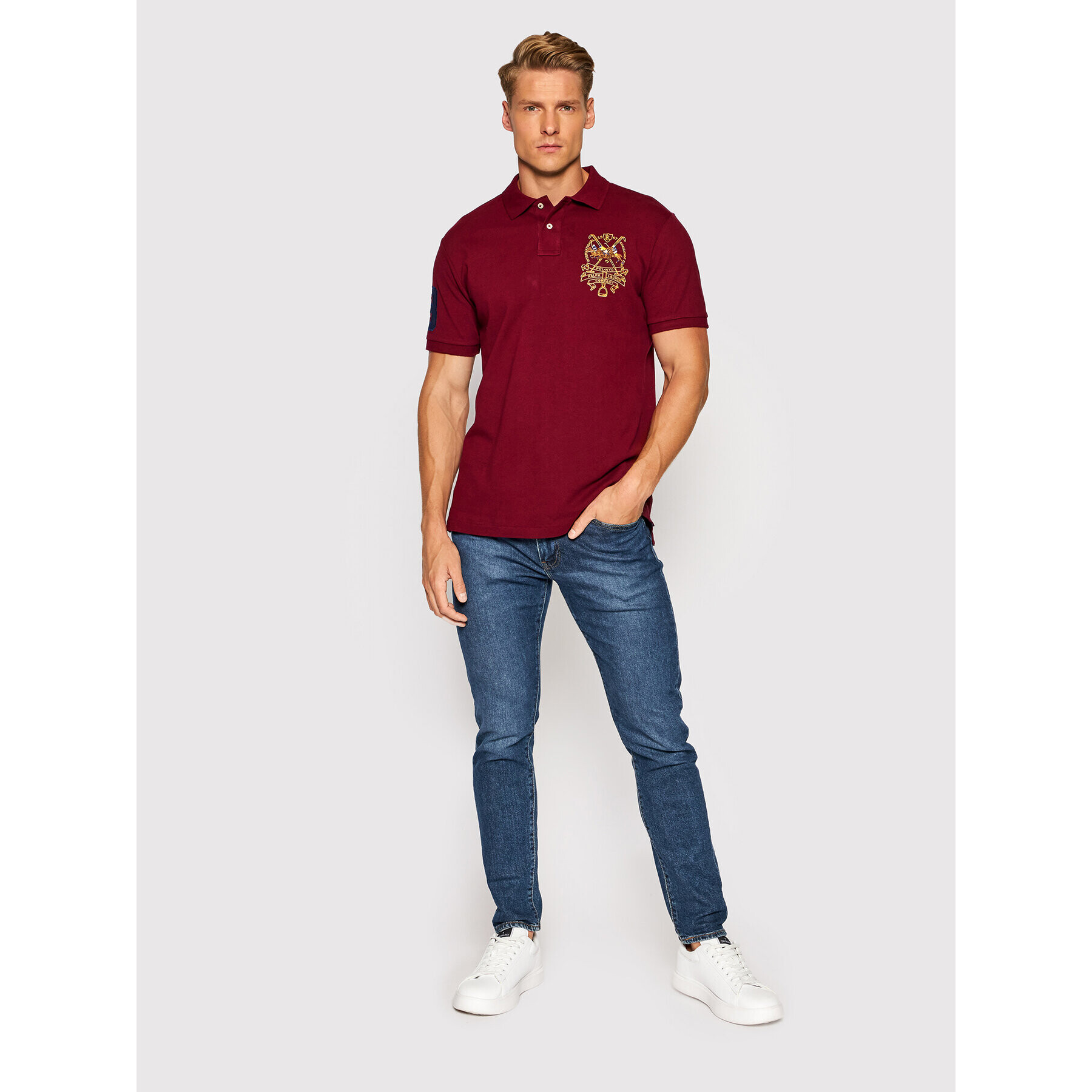 Polo Ralph Lauren Polokošeľa Ssl 710850303001 Bordová Slim Fit - Pepit.sk