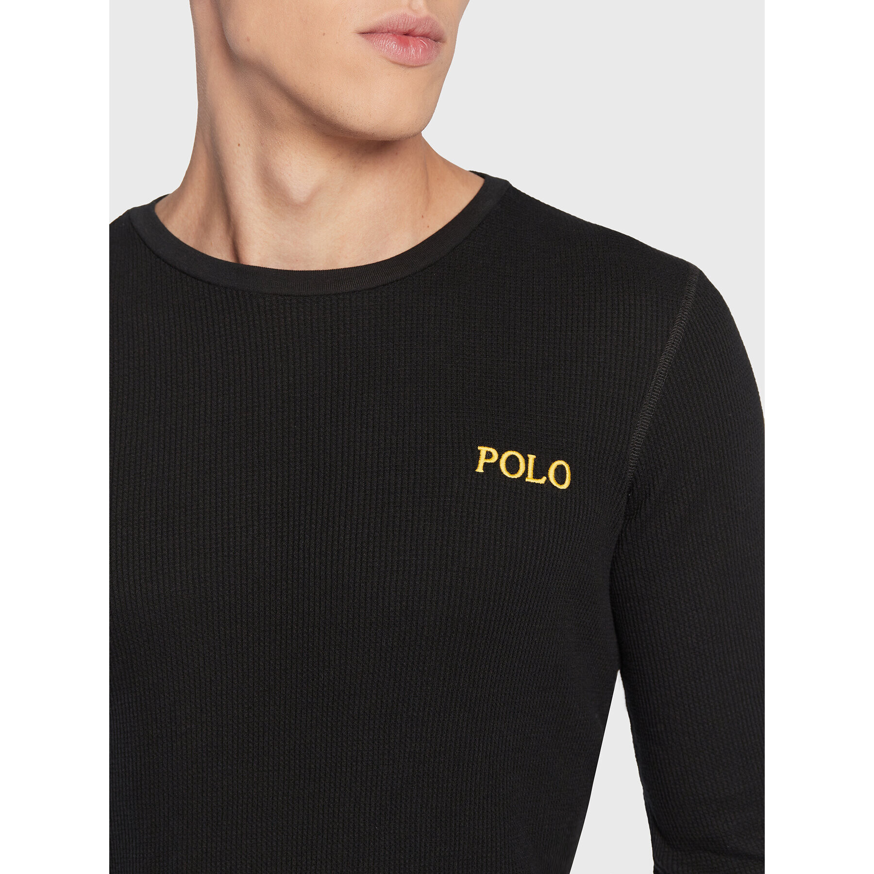 Polo Ralph Lauren S dlhými rukávmi 714830284007 Čierna Slim Fit - Pepit.sk