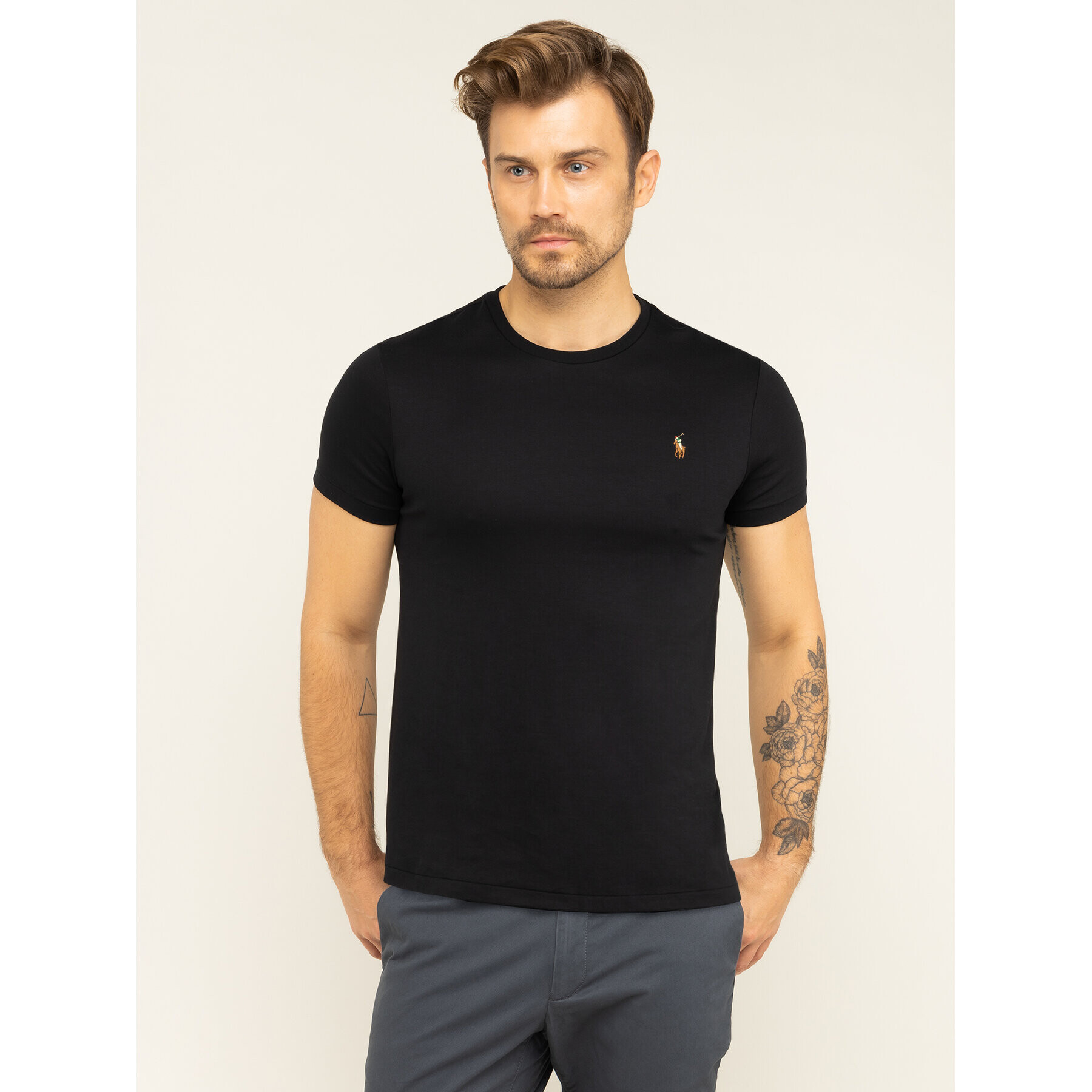 Polo Ralph Lauren Tričko 710740727 Čierna Custom Slim Fit - Pepit.sk