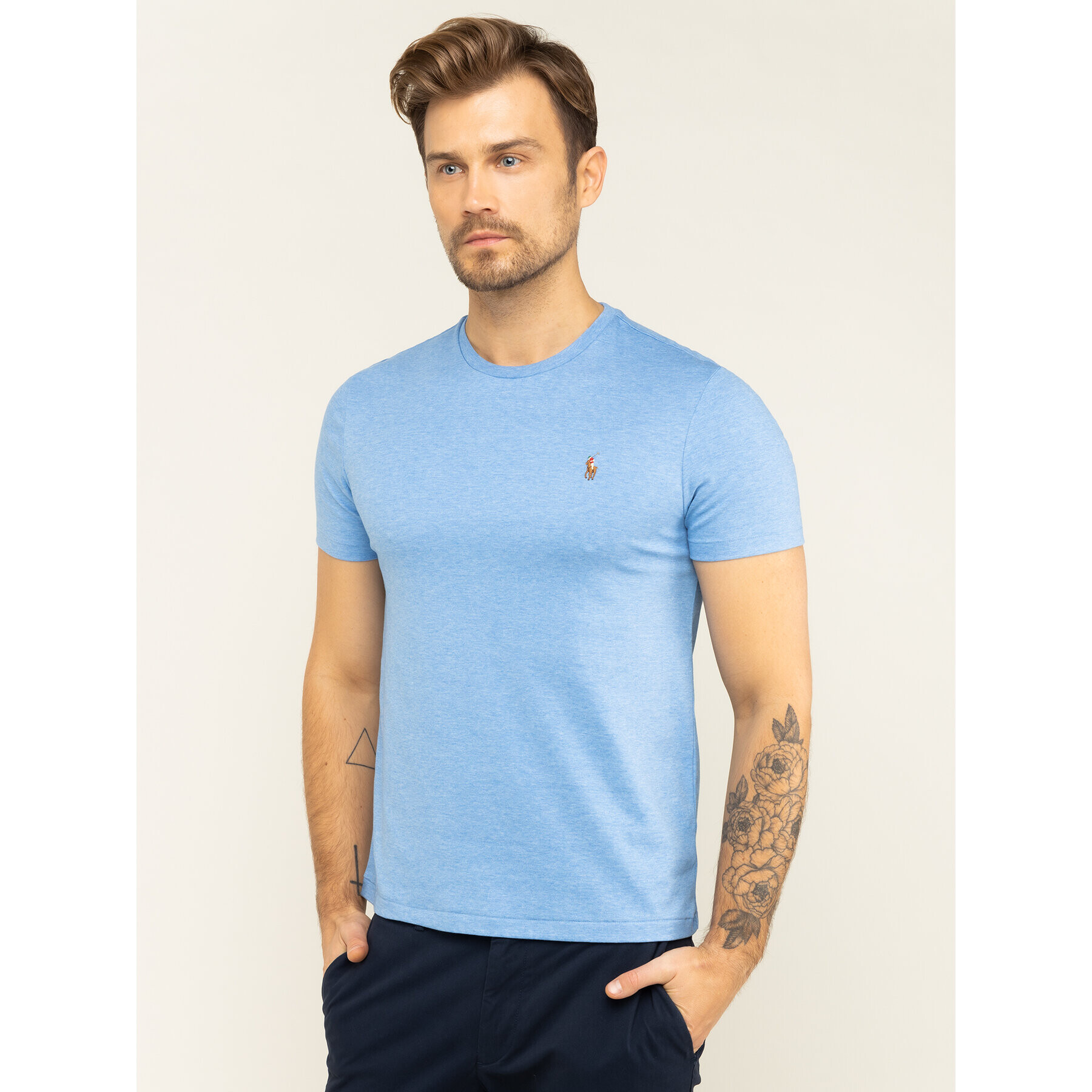 Polo Ralph Lauren Tričko 710740727 Modrá Slim Fit - Pepit.sk