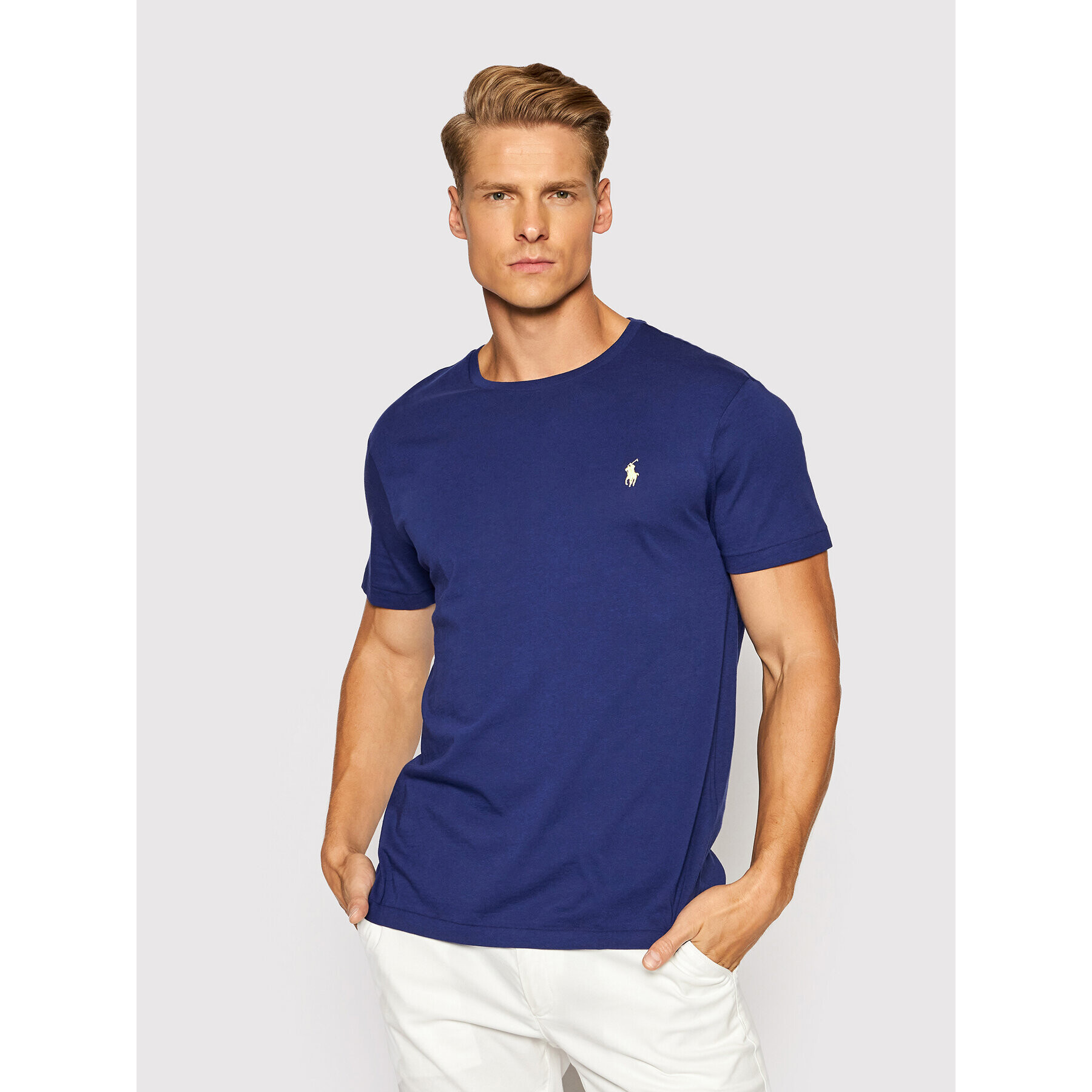 Polo Ralph Lauren Tričko Ssl 710671438234 Tmavomodrá Slim Fit - Pepit.sk