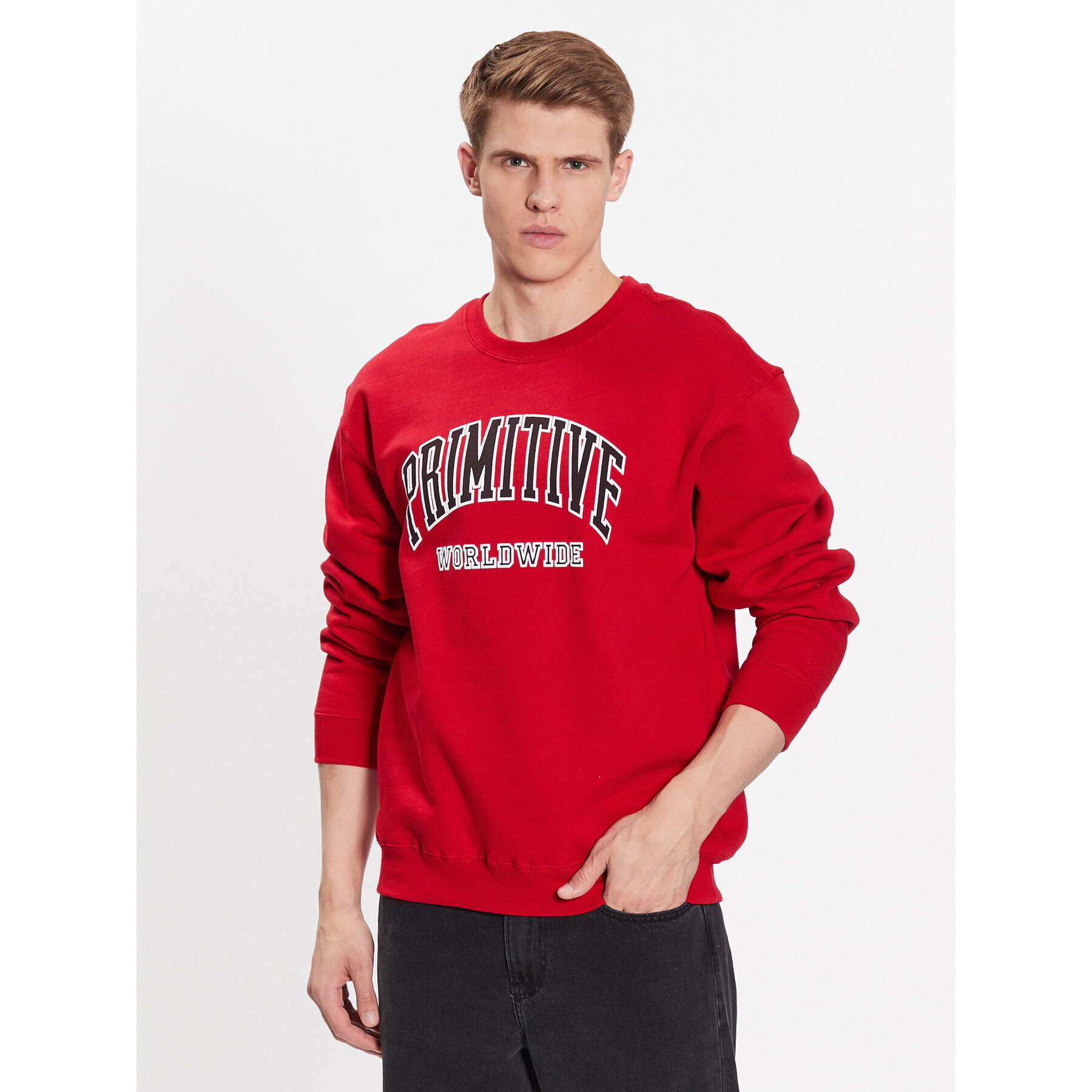 Primitive Mikina Collegiate Worldwide PAPSP2315 Červená Regular Fit - Pepit.sk