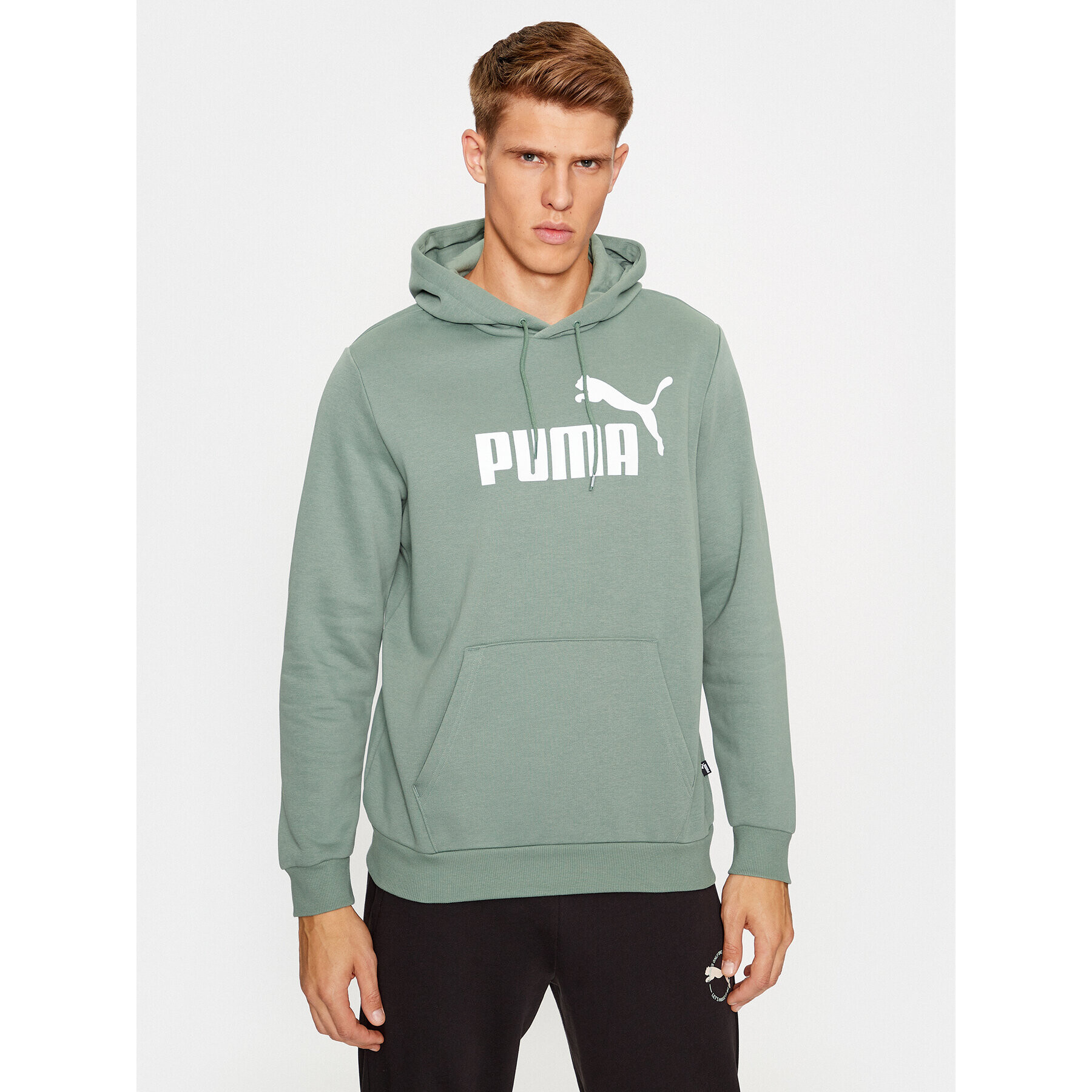 Puma Mikina Ess Big Logo 586687 Zelená Regular Fit - Pepit.sk