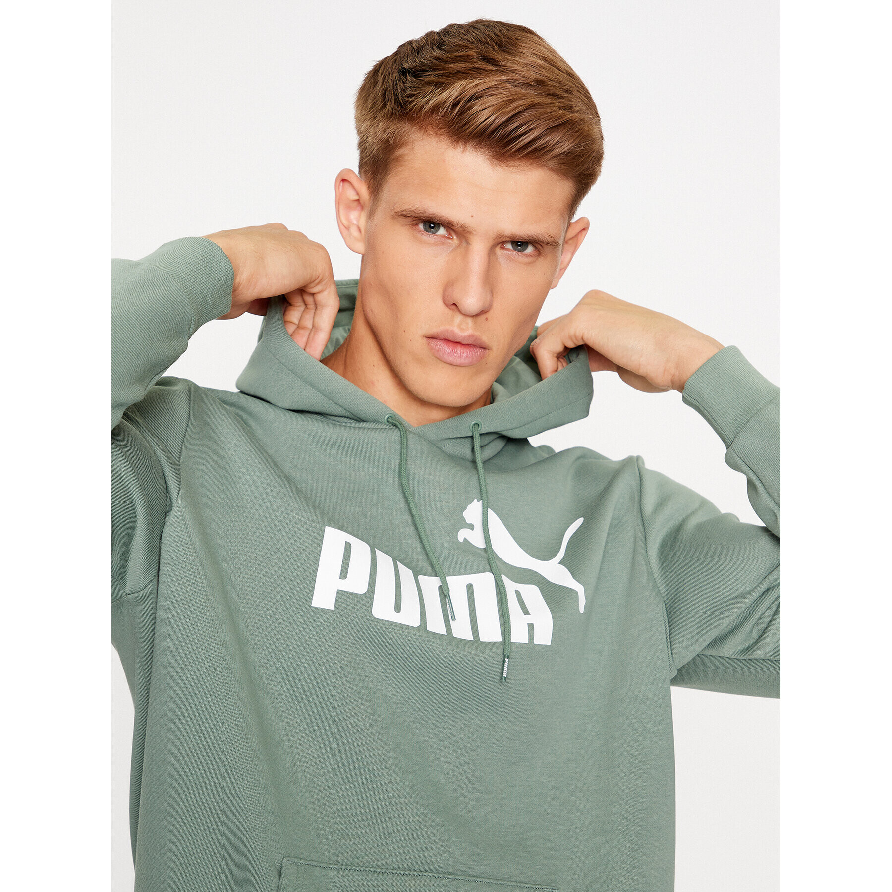 Puma Mikina Ess Big Logo 586687 Zelená Regular Fit - Pepit.sk