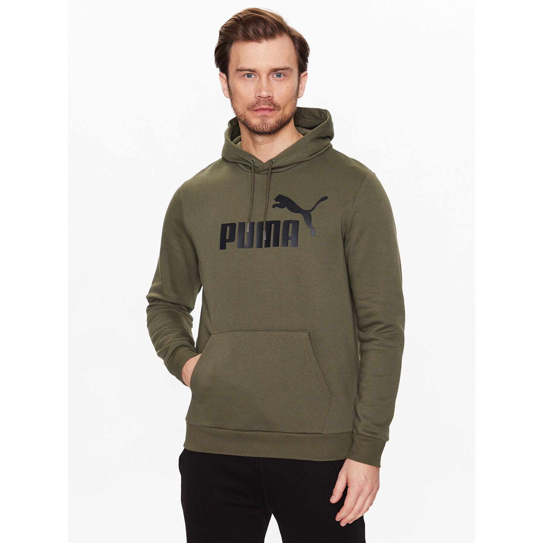 Puma Mikina Essentials Big Logo 586687 Zelená Regular Fit - Pepit.sk