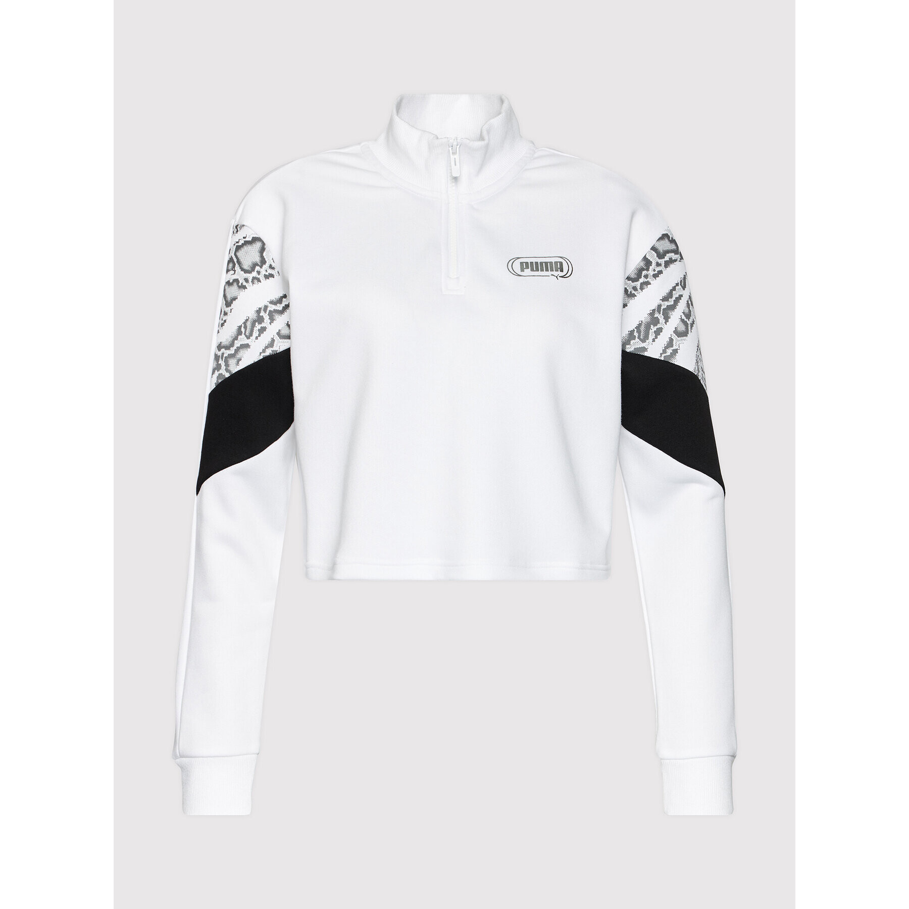 Puma Mikina Rebel Half-Zip Crew 585755 Biela Relaxed Fit - Pepit.sk