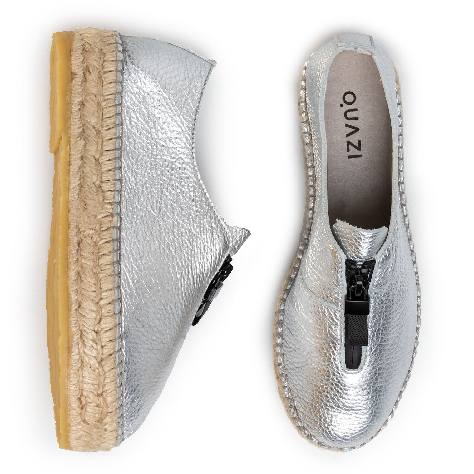 QUAZI Espadrilky QZ-50-04-000466 Strieborná - Pepit.sk