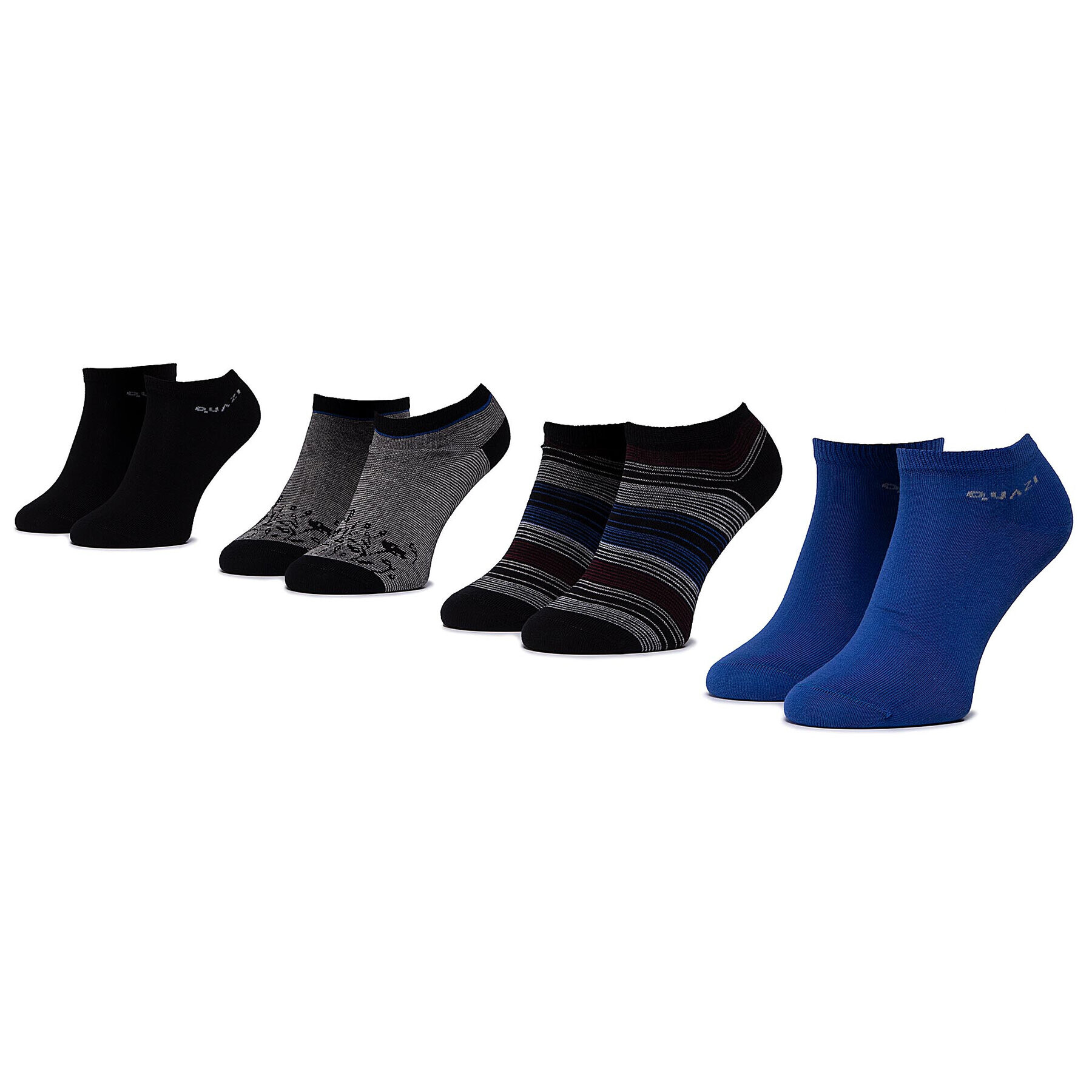 QUAZI Súprava 4 párov členkových dámskych ponožiek QZ-SOCKS-65-04-WOMAN-007 Čierna - Pepit.sk