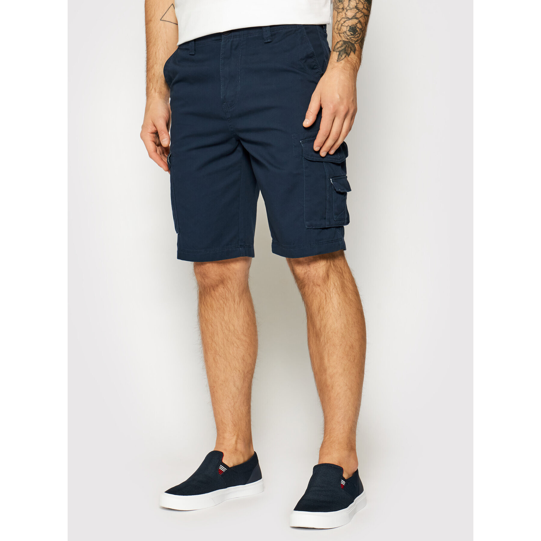 Quiksilver Bavlnené šortky Crucial Battle EQYWS03456 Tmavomodrá Tapered Fit - Pepit.sk