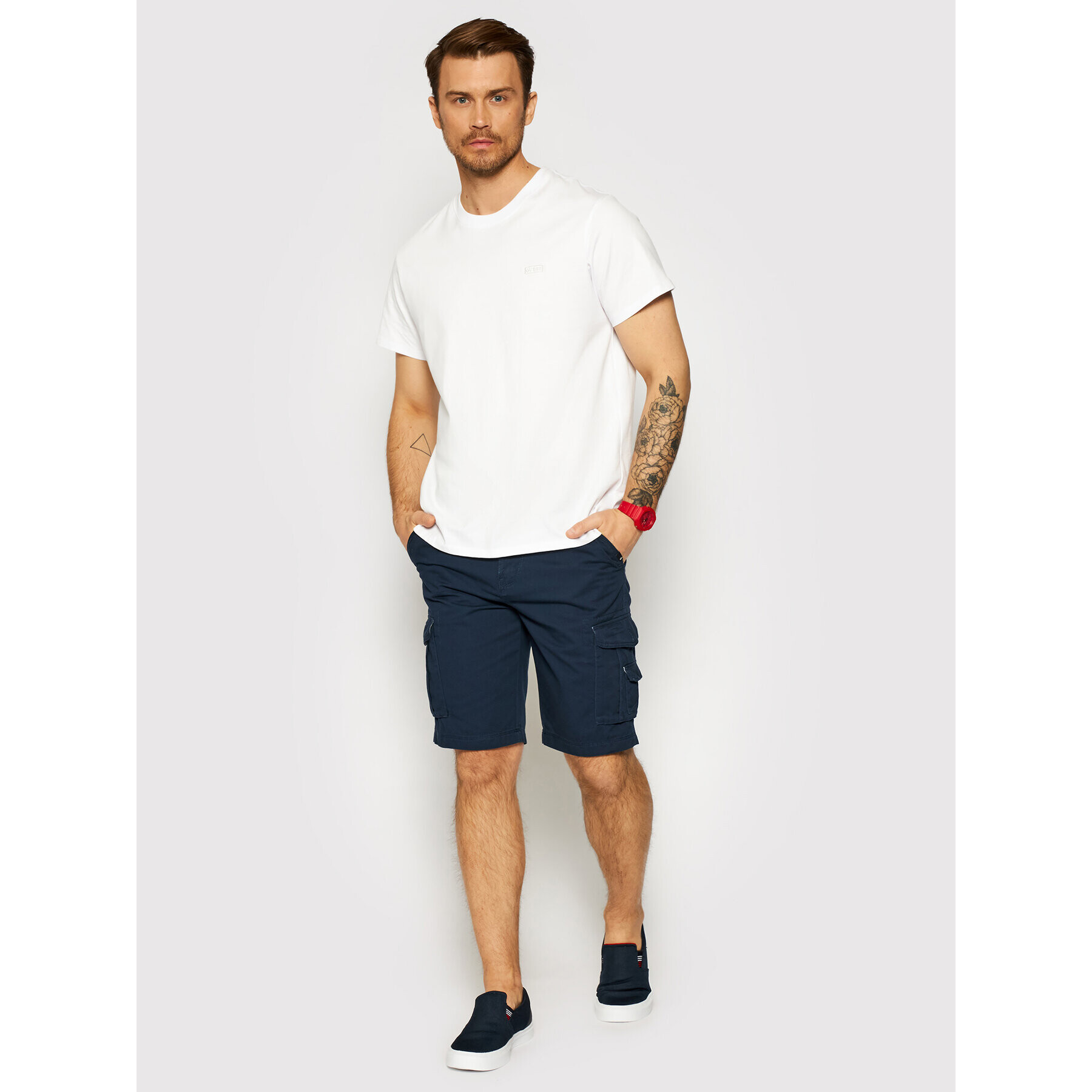 Quiksilver Bavlnené šortky Crucial Battle EQYWS03456 Tmavomodrá Tapered Fit - Pepit.sk