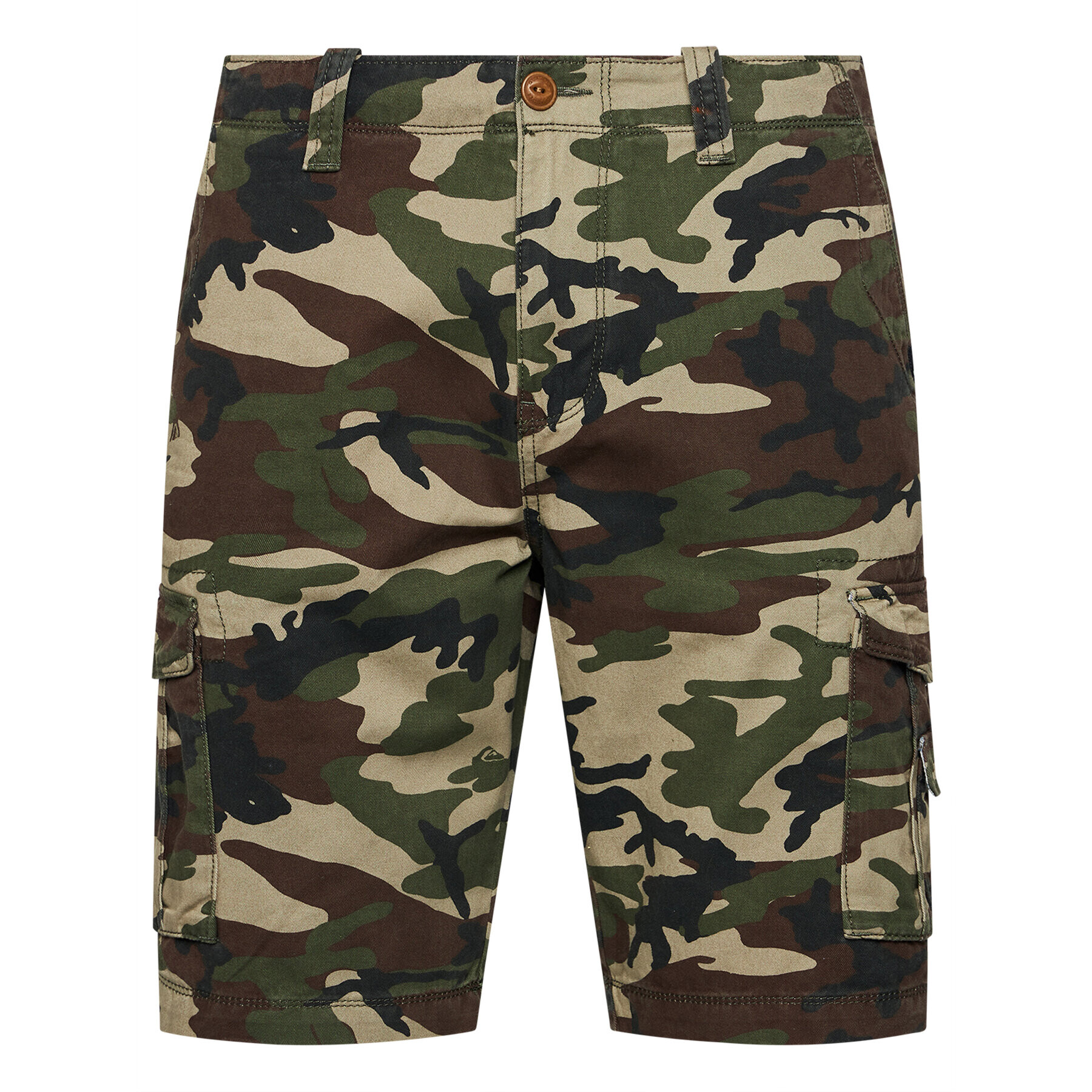 Quiksilver Bavlnené šortky Crucial Battle EQYWS03456 Zelená Tapered Fit - Pepit.sk