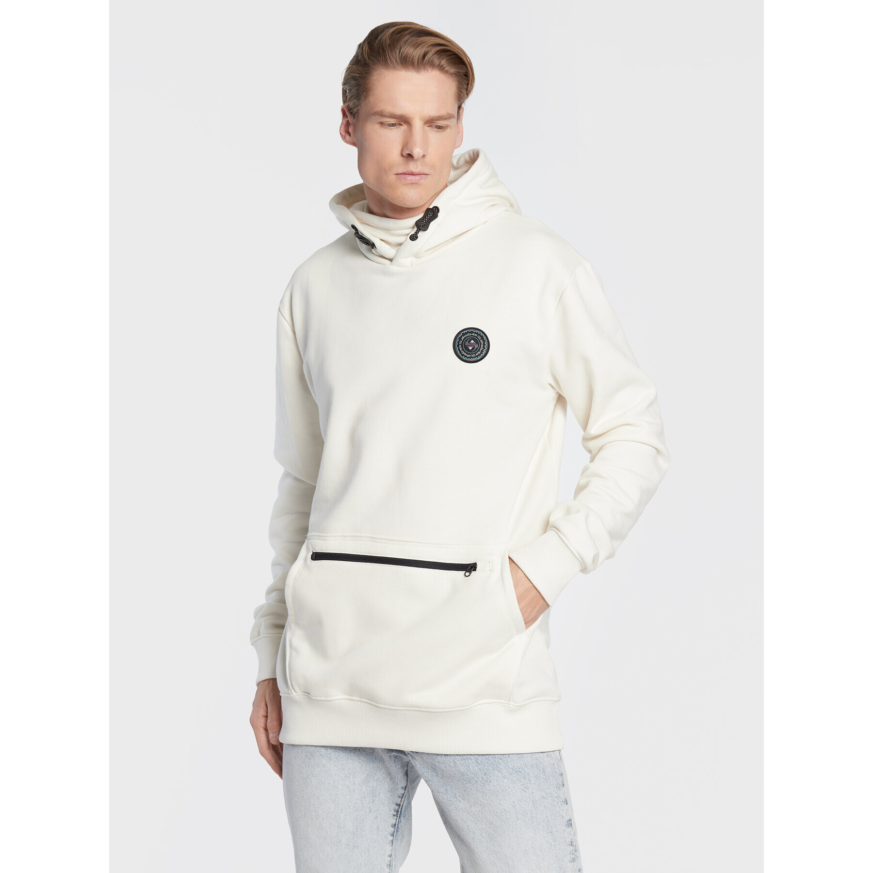 Quiksilver Mikina Big Logo Tech EQYFT04559 Béžová Relaxed Fit - Pepit.sk