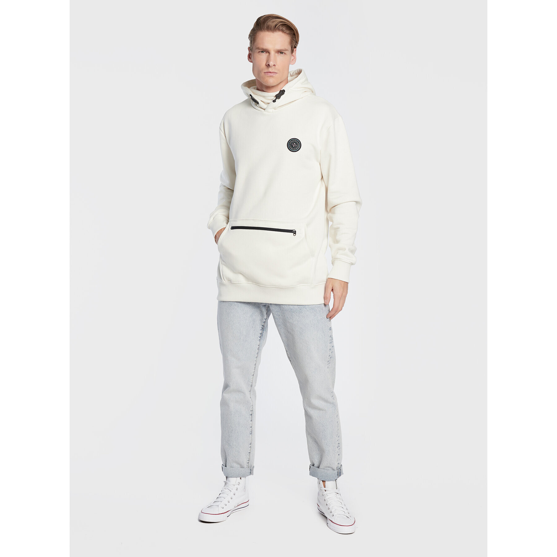 Quiksilver Mikina Big Logo Tech EQYFT04559 Béžová Relaxed Fit - Pepit.sk