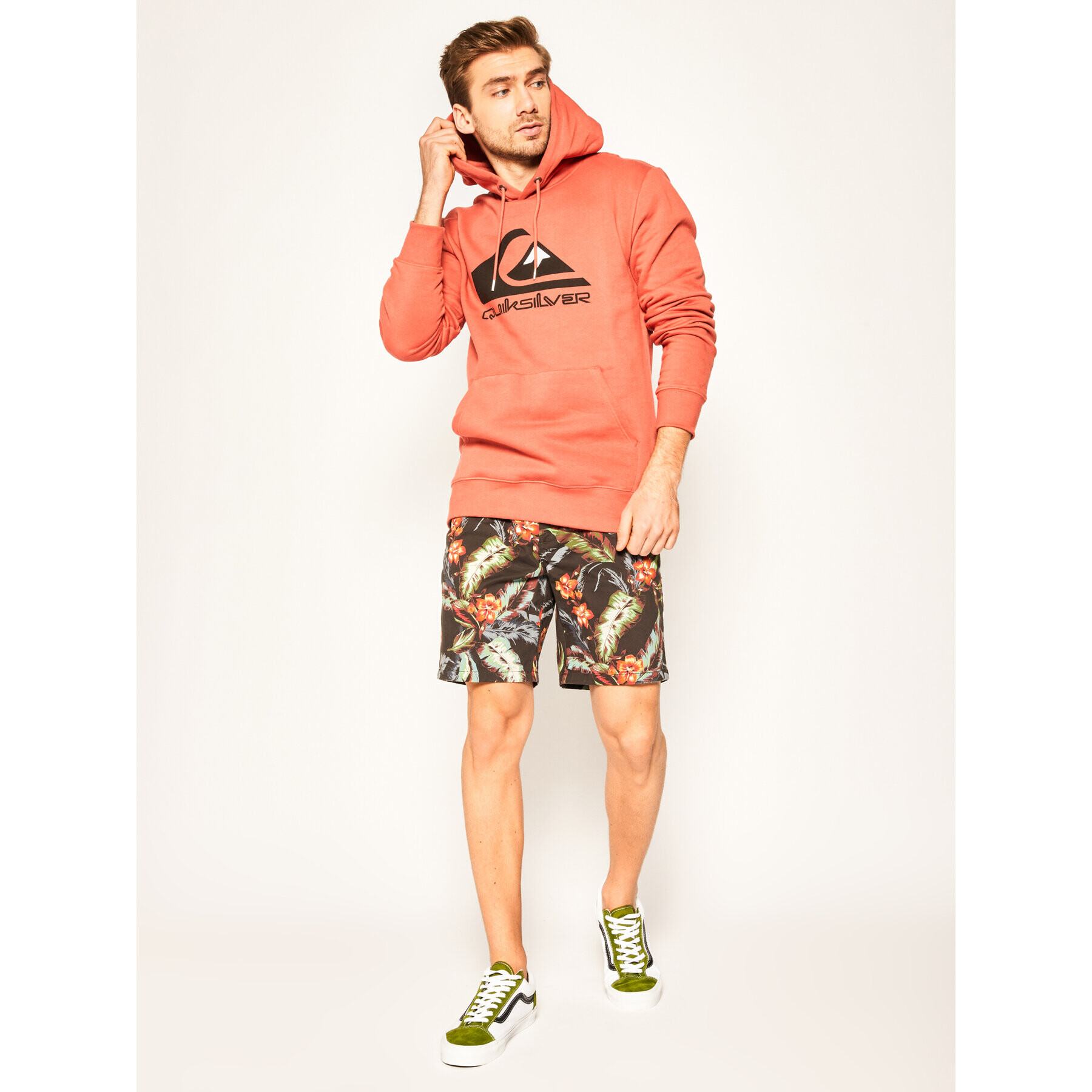 Quiksilver Mikina Comp Logo EQYFT04089 Oranžová Regular Fit - Pepit.sk