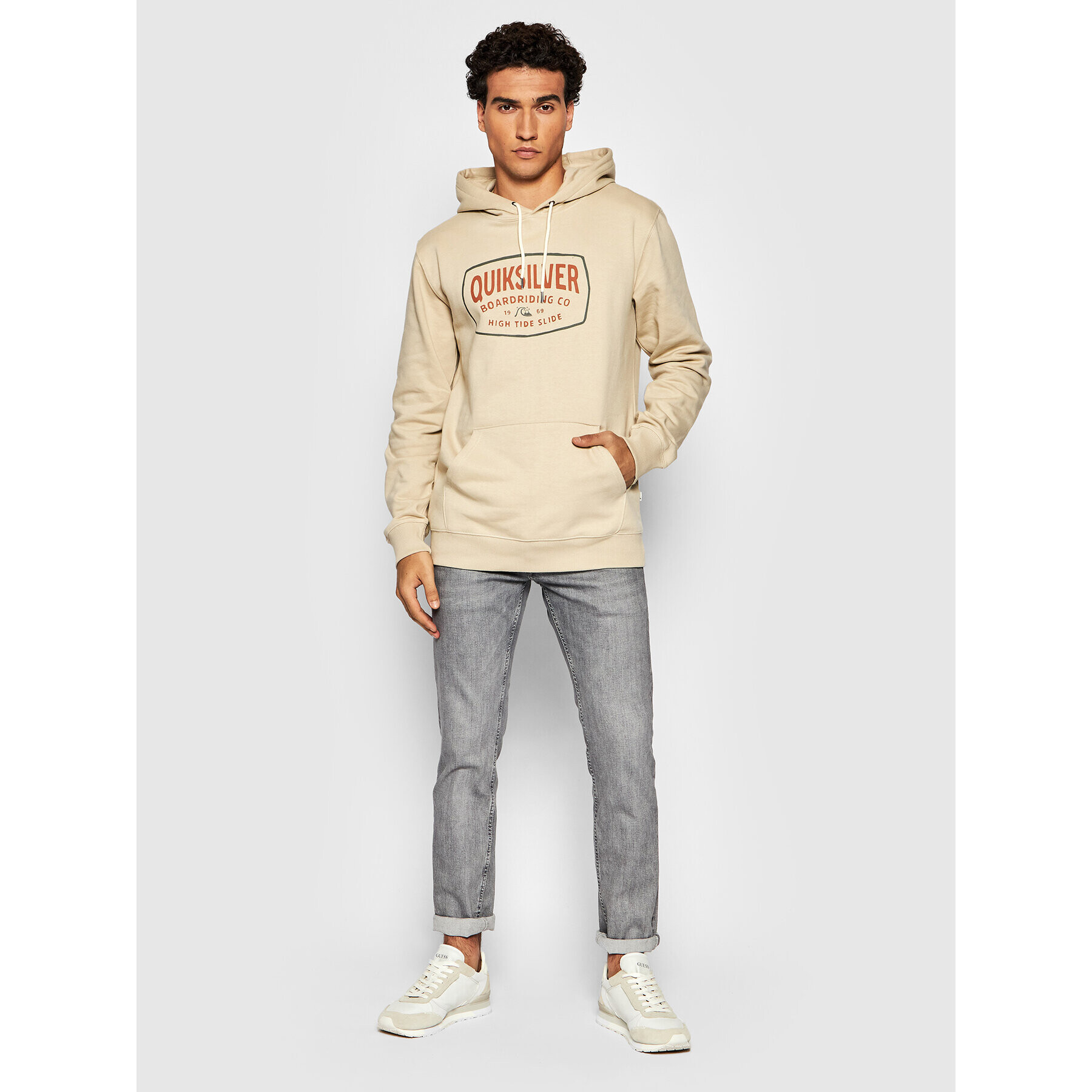 Quiksilver Mikina High Cloud EQYFT04456 Béžová Regular Fit - Pepit.sk