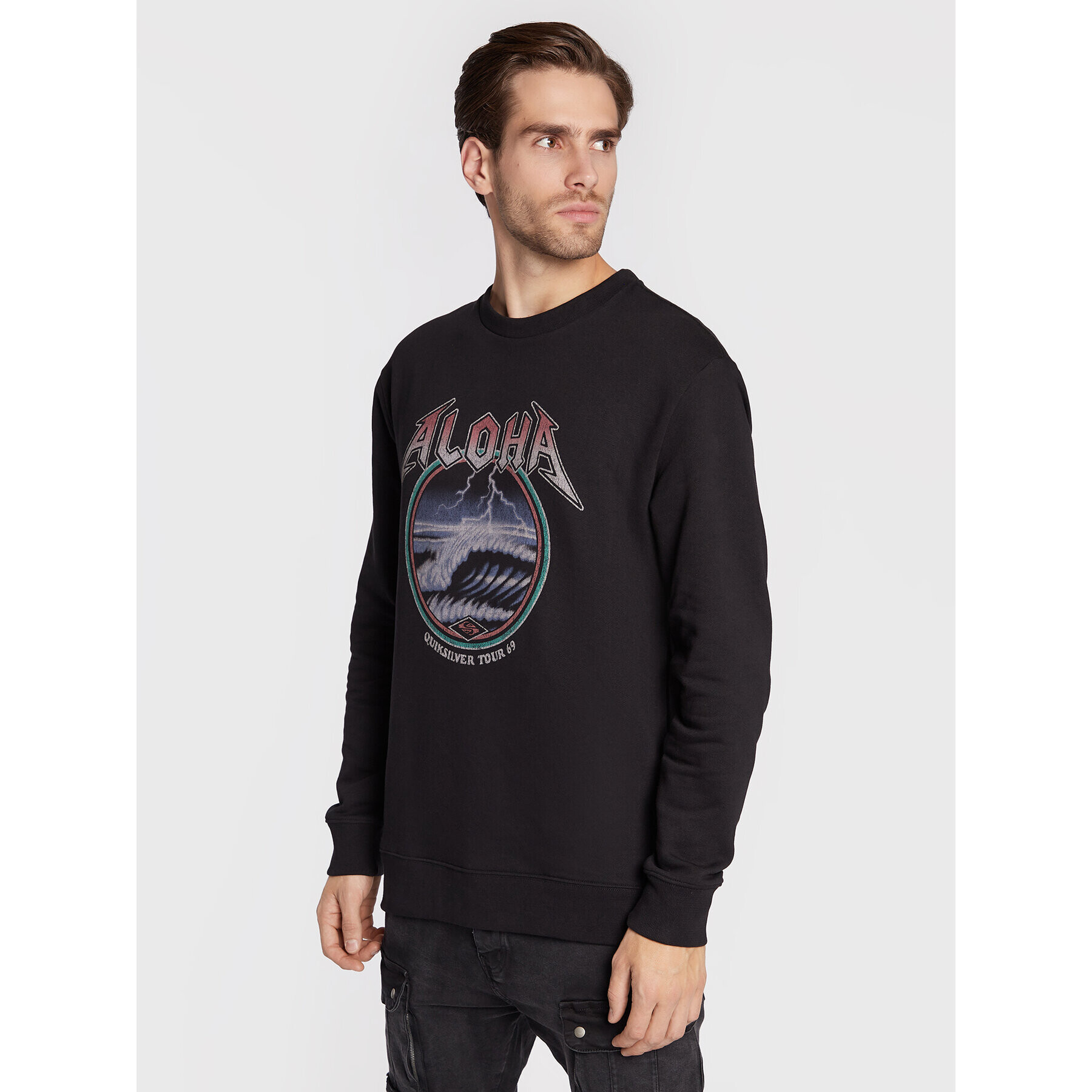 Quiksilver Mikina Rock Waves EQYFT04688 Čierna Regular Fit - Pepit.sk