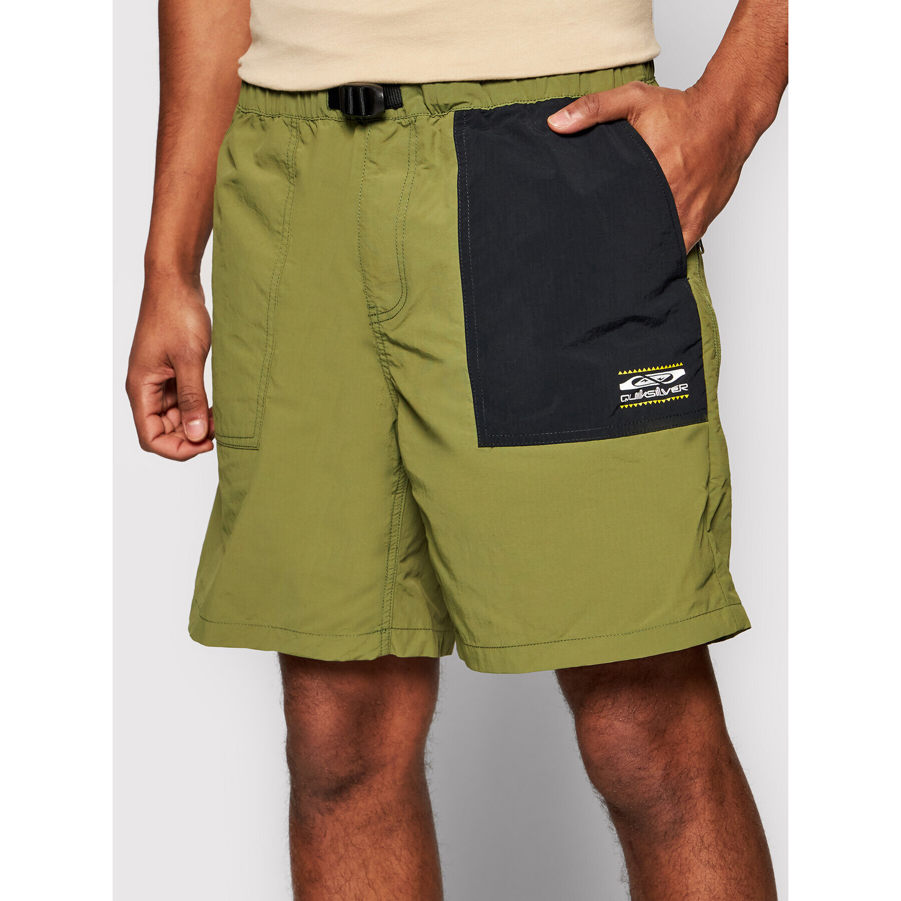 Quiksilver Športové kraťasy Run Ashore EQYWS03731 Zelená Regular Fit - Pepit.sk