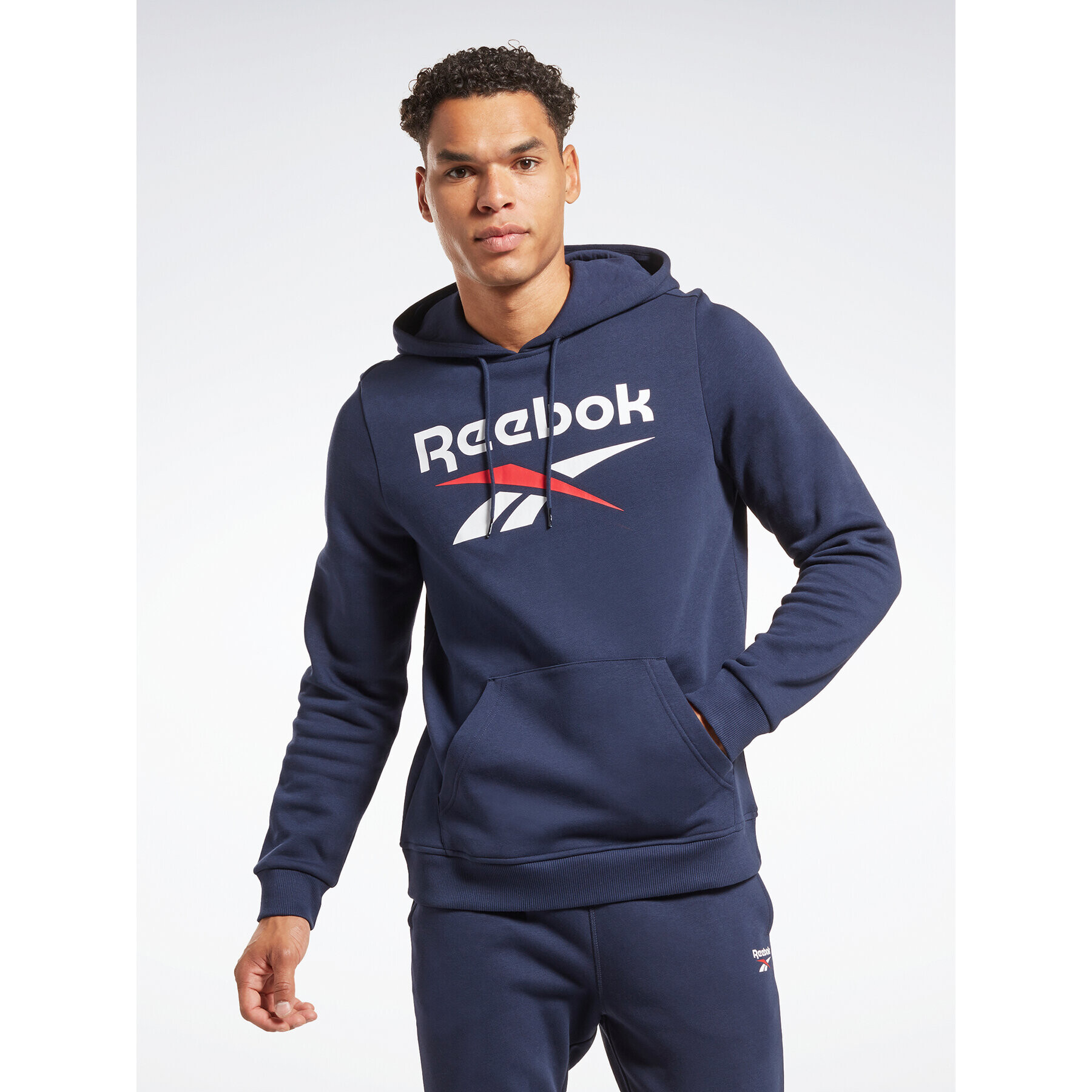 Reebok Mikina Identity Stacked Logo H54803 Tmavomodrá Regular Fit - Pepit.sk