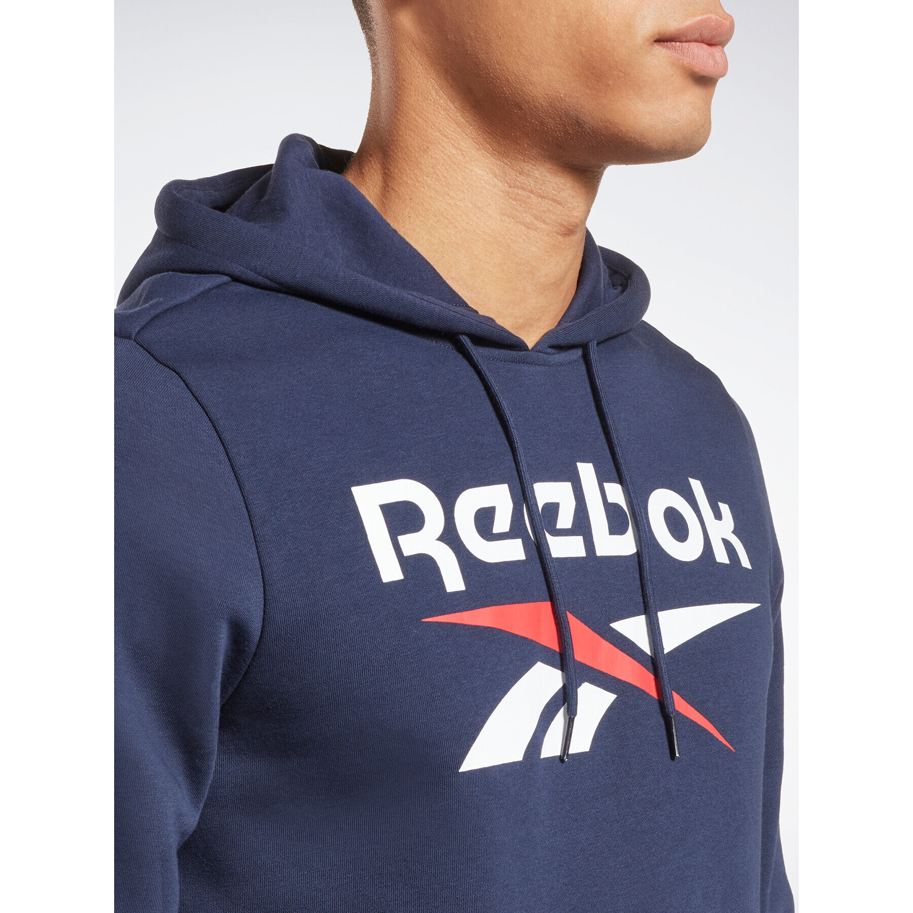 Reebok Mikina Identity Stacked Logo H54803 Tmavomodrá Regular Fit - Pepit.sk