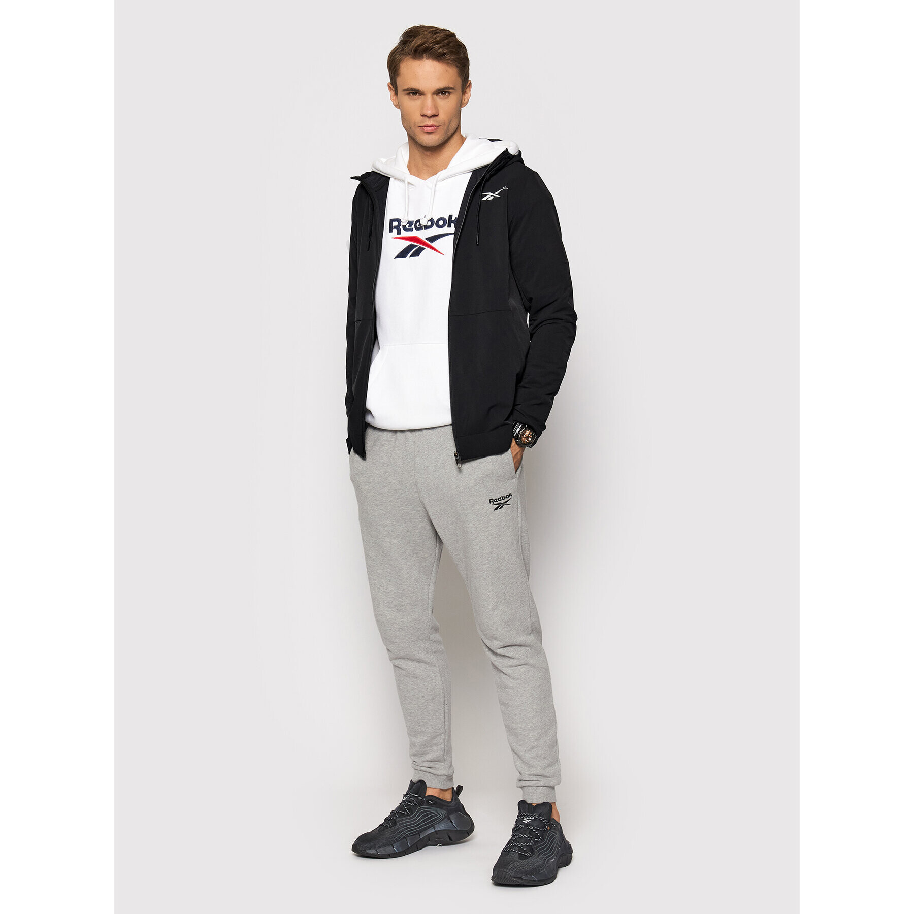 Reebok Prechodná bunda GT3261 Čierna Regular Fit - Pepit.sk