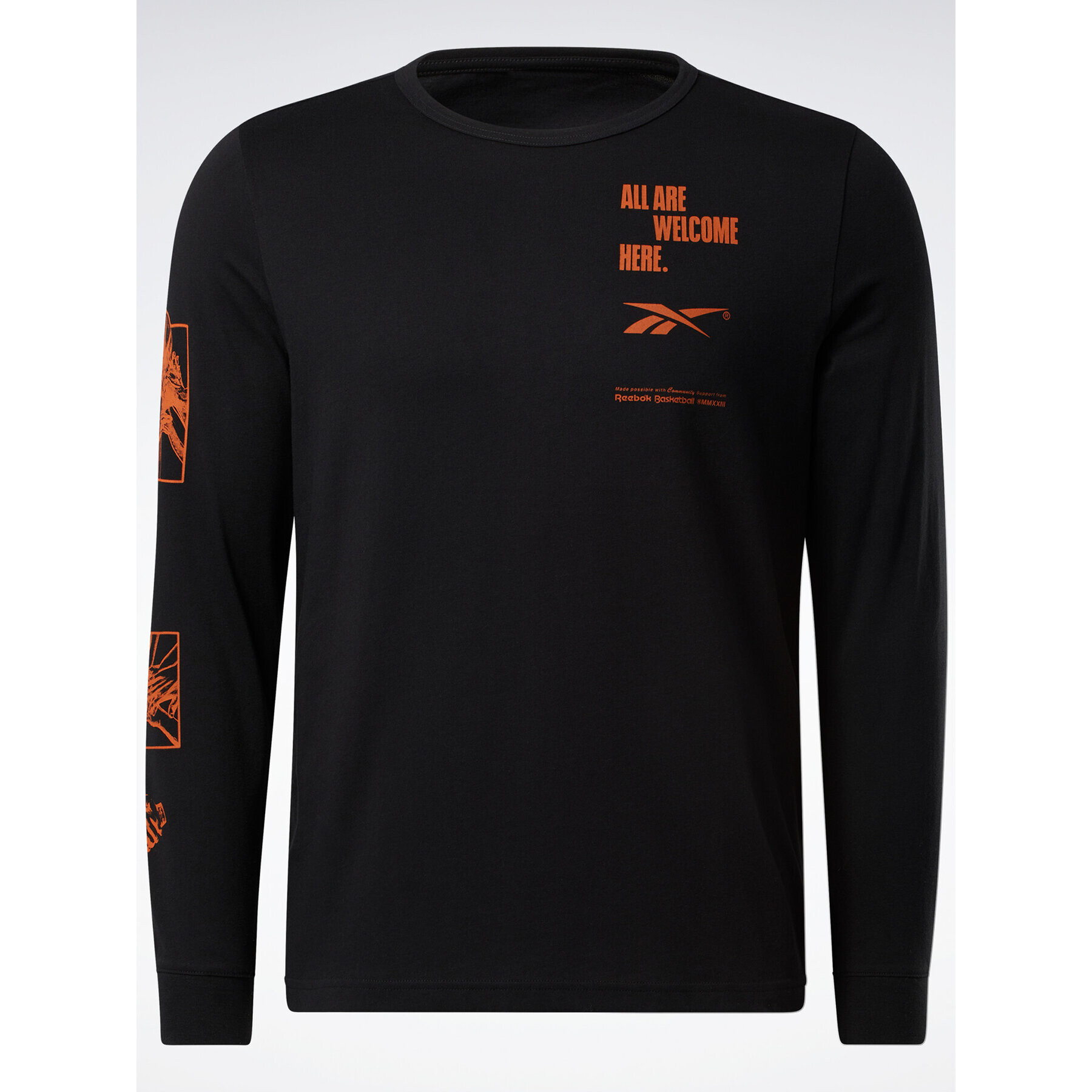 Reebok S dlhými rukávmi Basketball All Are Welcome Here T-Shirt HM6240 Čierna Relaxed Fit - Pepit.sk