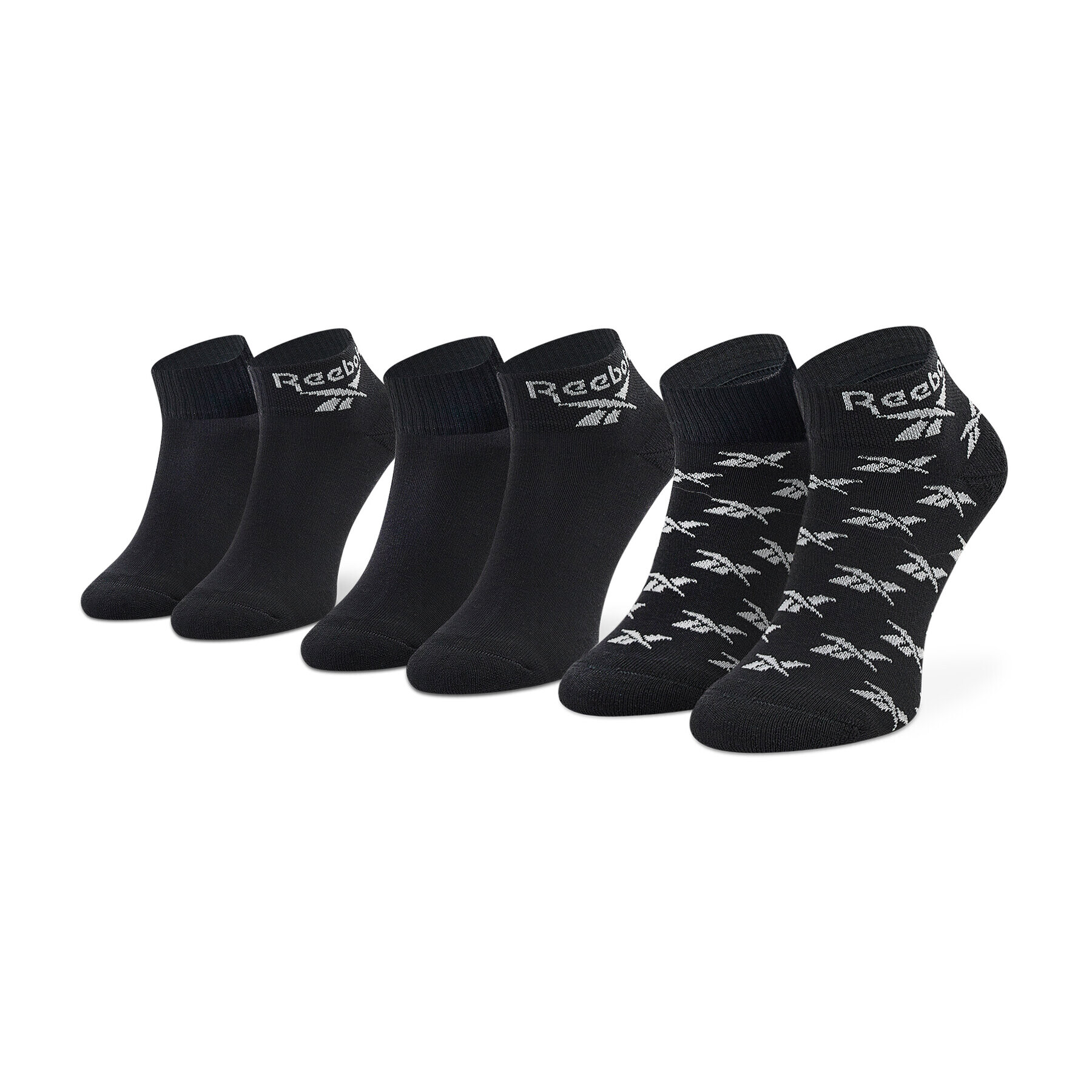 Reebok Súprava 3 párov vysokých ponožiek unisex Cl Fo Ankle Sock 3P GG6675 Čierna - Pepit.sk