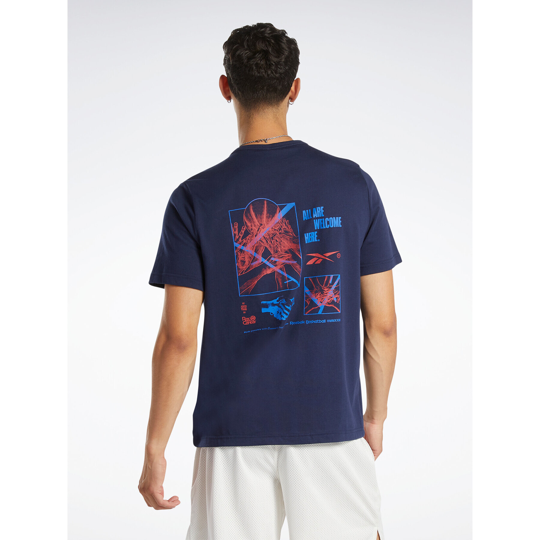 Reebok Tričko Basketball Court Top T-Shirt HM6239 Modrá Relaxed Fit - Pepit.sk