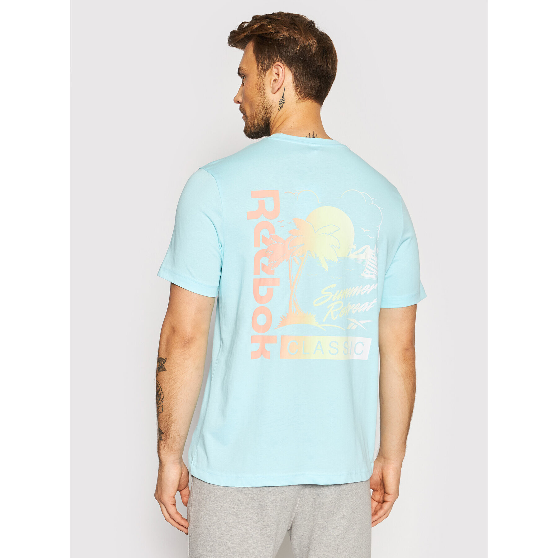 Reebok Tričko Unisex Backgraphic GN3757 Modrá Regular Fit - Pepit.sk