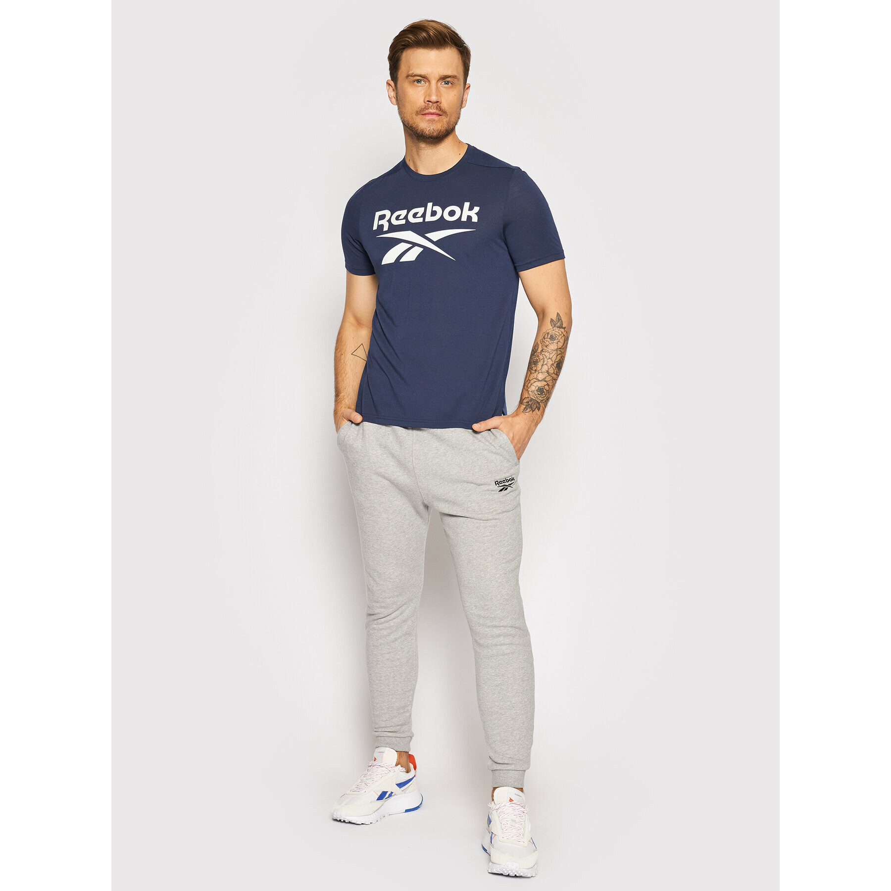 Reebok Tričko Workout Ready Supremium Graphic FU3256 Tmavomodrá Regular Fit - Pepit.sk