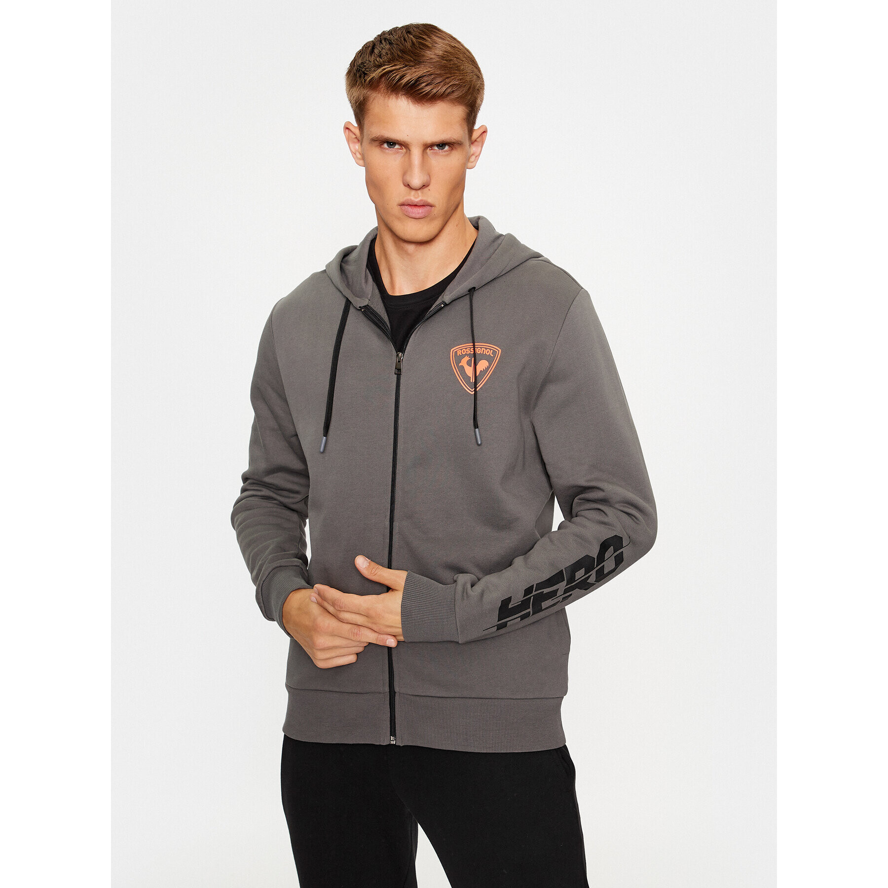 Rossignol Mikina Hero Fz Hoodie RLMMS10 Sivá Regular Fit - Pepit.sk