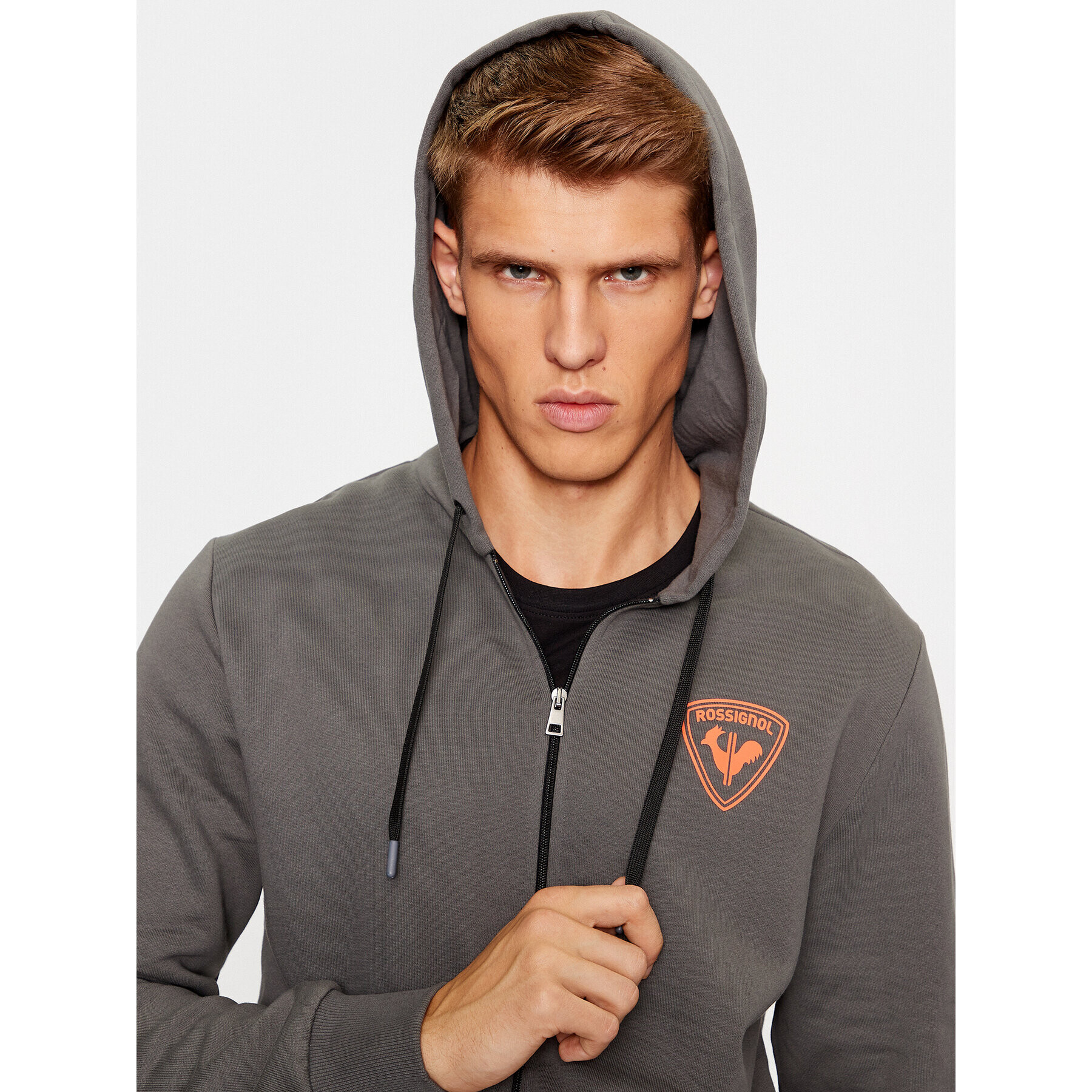 Rossignol Mikina Hero Fz Hoodie RLMMS10 Sivá Regular Fit - Pepit.sk