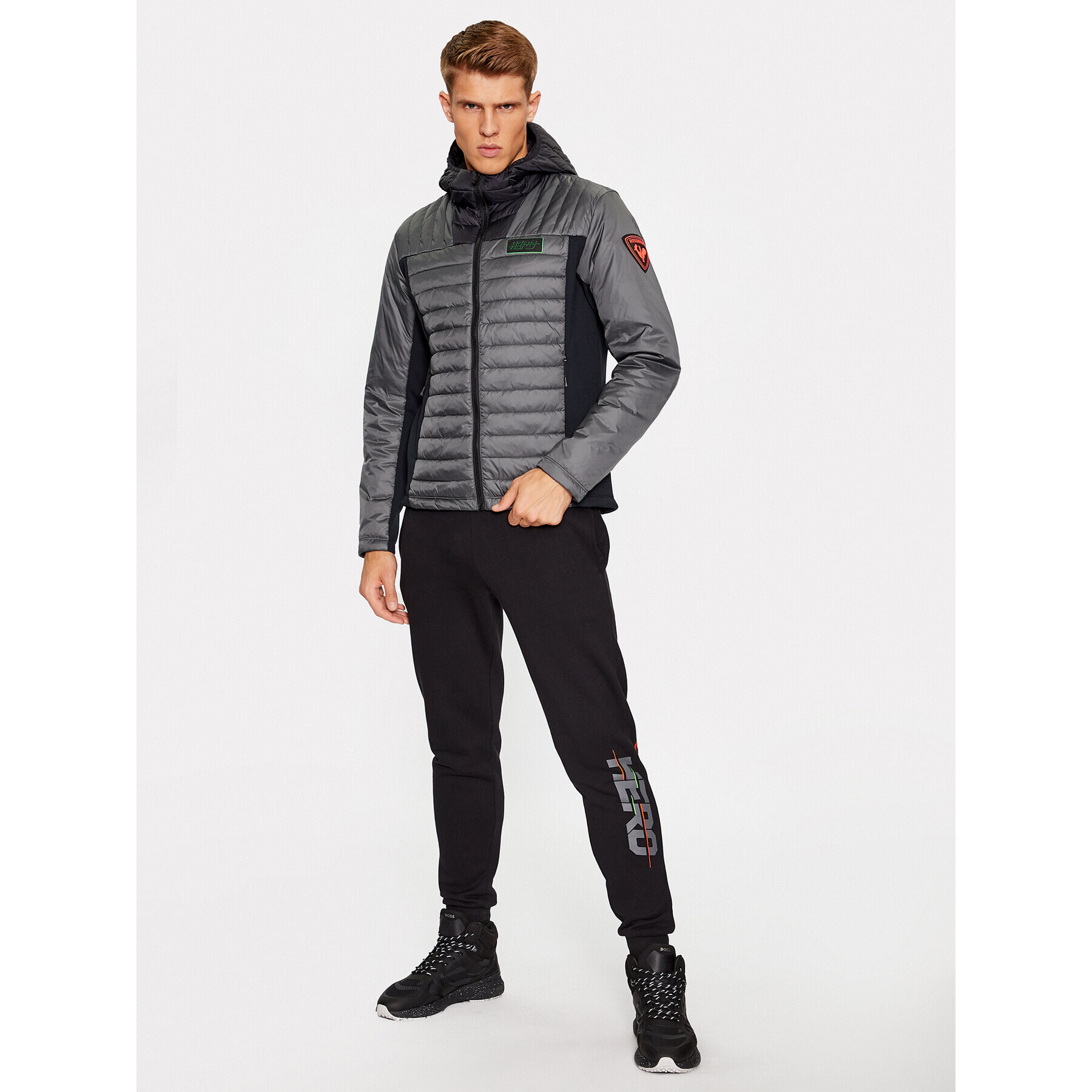 Rossignol Vatovaná bunda Hero Hybrid Light Jkt RLMMJ32 Sivá Regular Fit - Pepit.sk