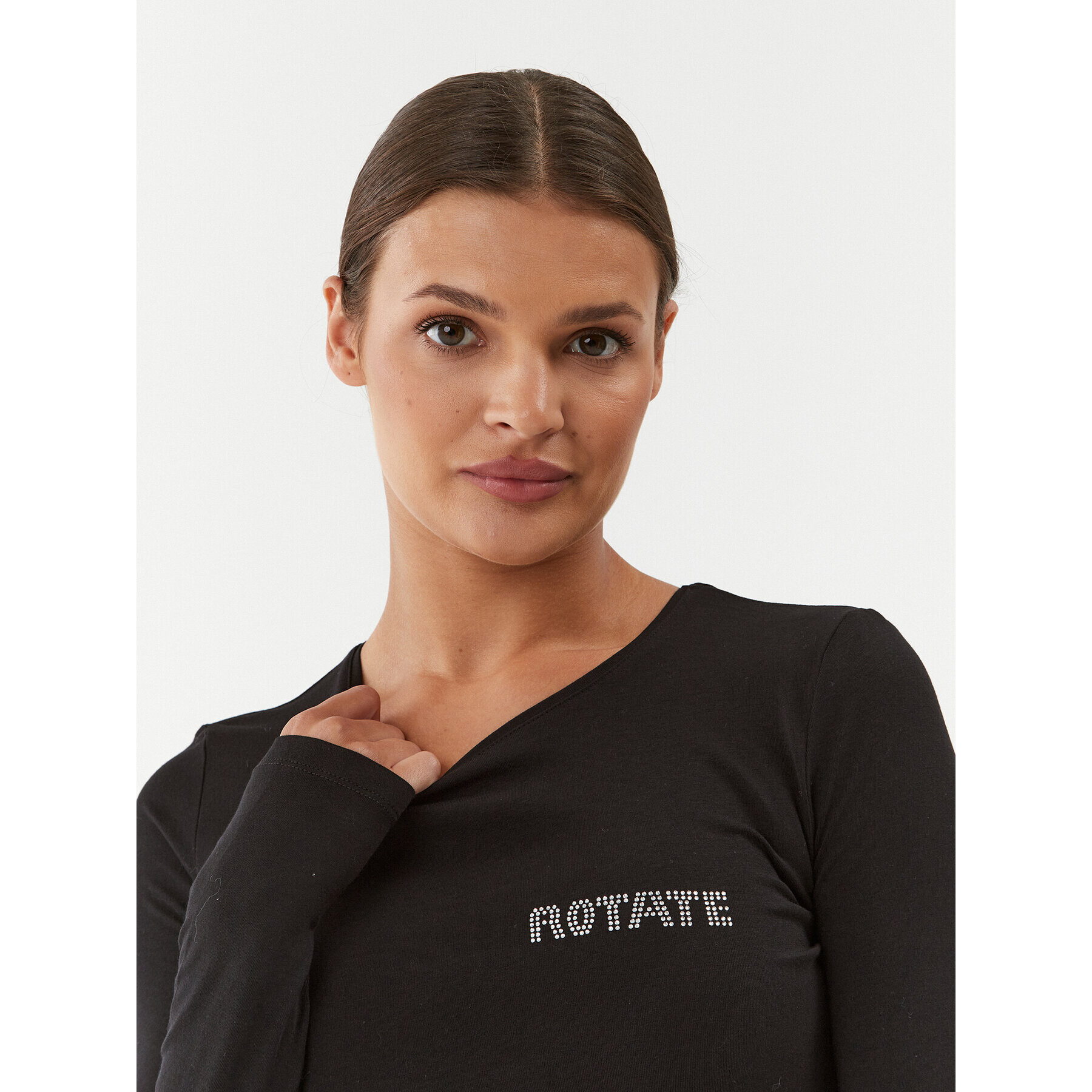 ROTATE Blúzka Logo 111220100 Čierna Slim Fit - Pepit.sk