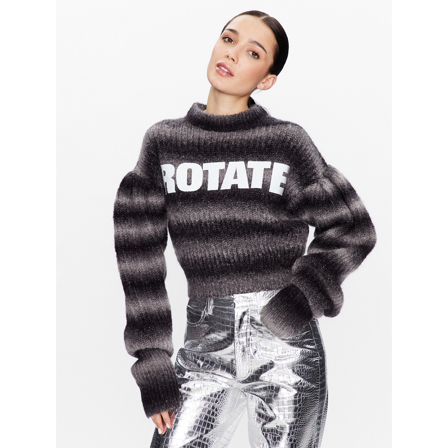 ROTATE Sveter Mohair Knit RT2404 Sivá Regular Fit - Pepit.sk