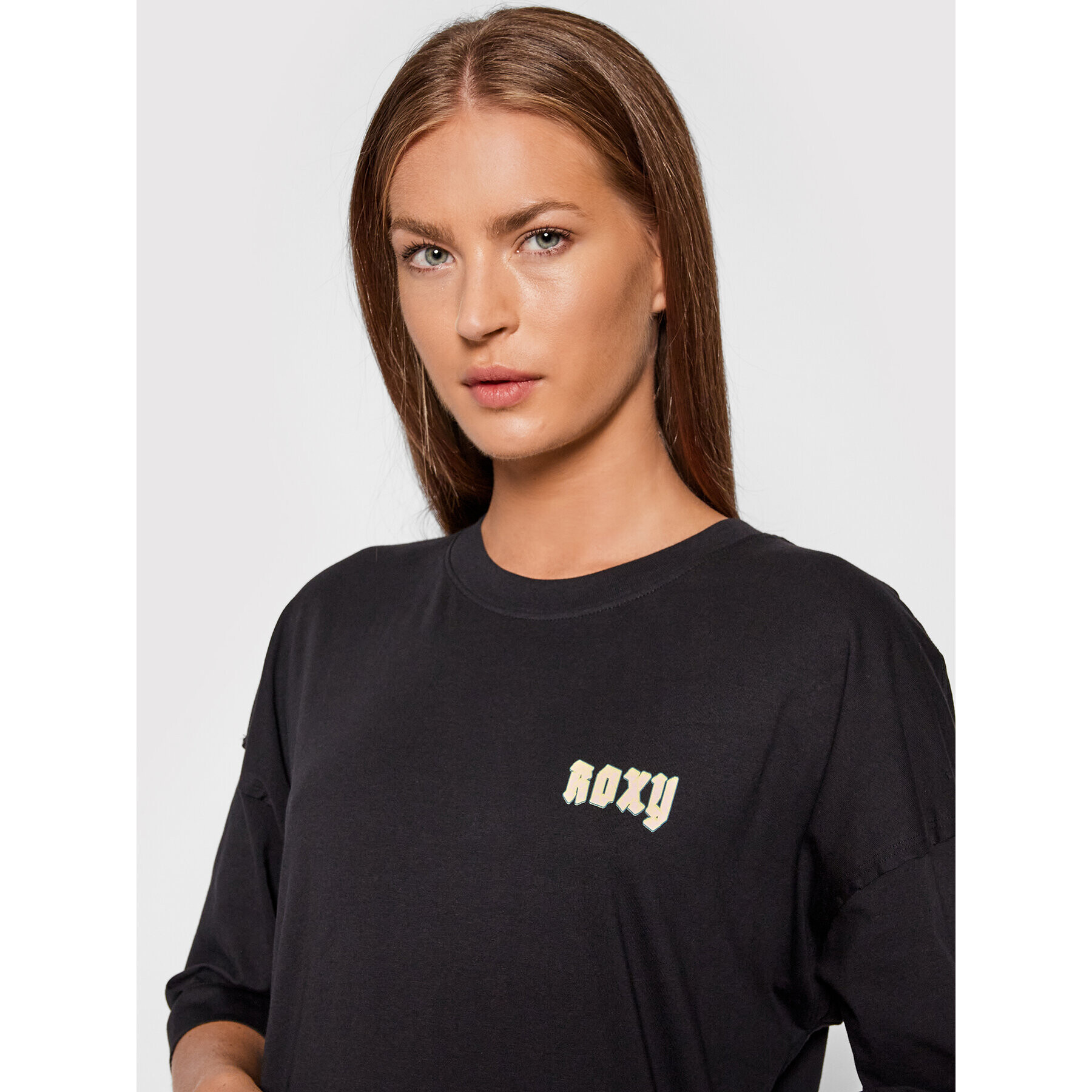 Roxy Blúzka Macrame ERJZT05254 Čierna Oversize - Pepit.sk