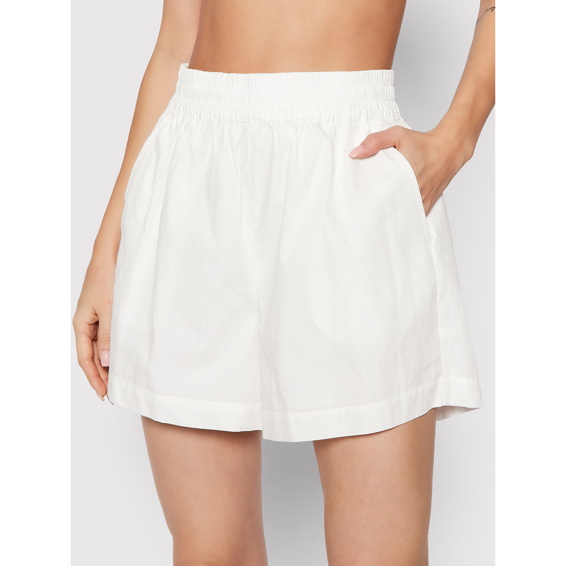 Seafolly Bavlnené šortky Poplin 54652-SH Biela Relaxed Fit - Pepit.sk