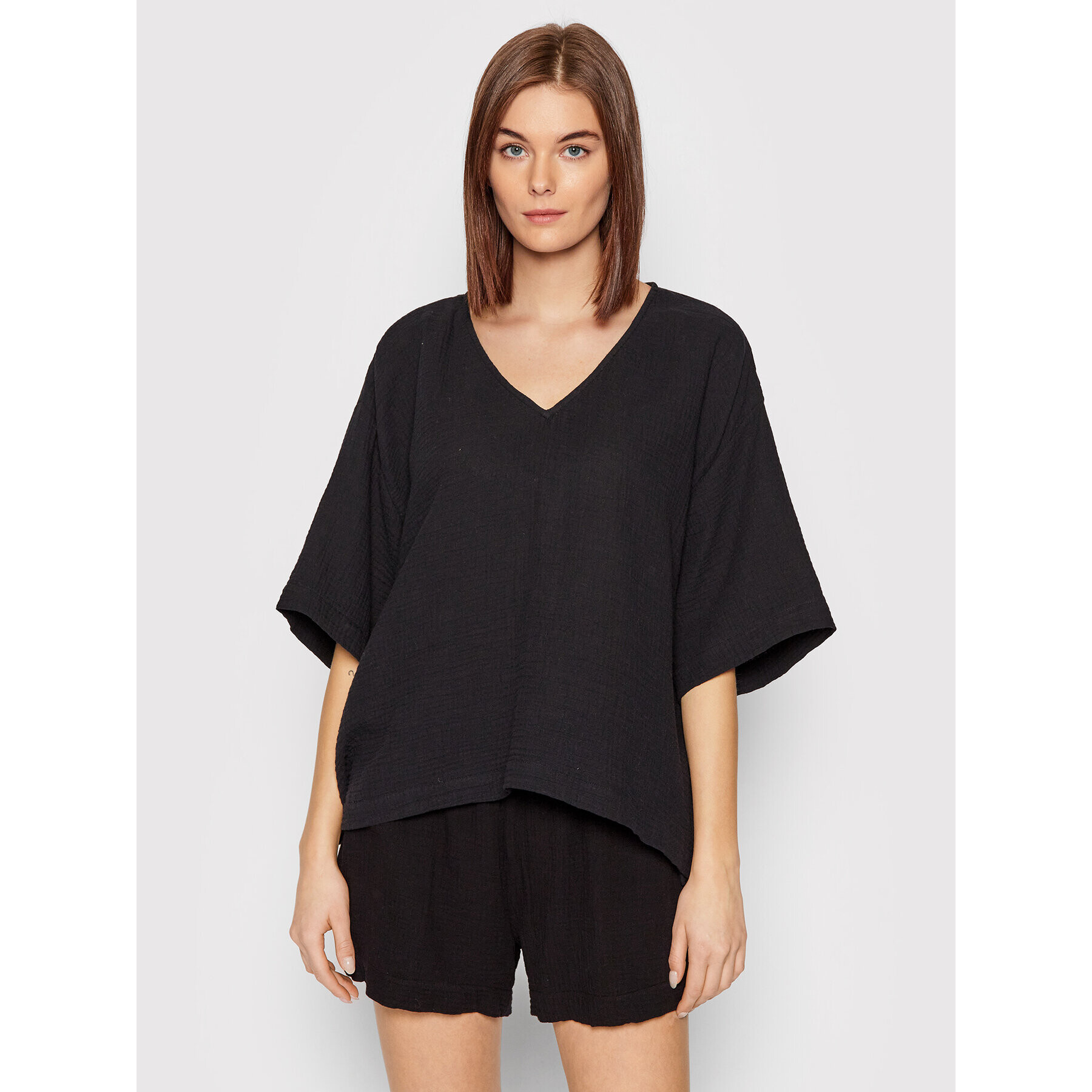 Seafolly Tričko Double Cloth 54257-TO Čierna Oversize - Pepit.sk