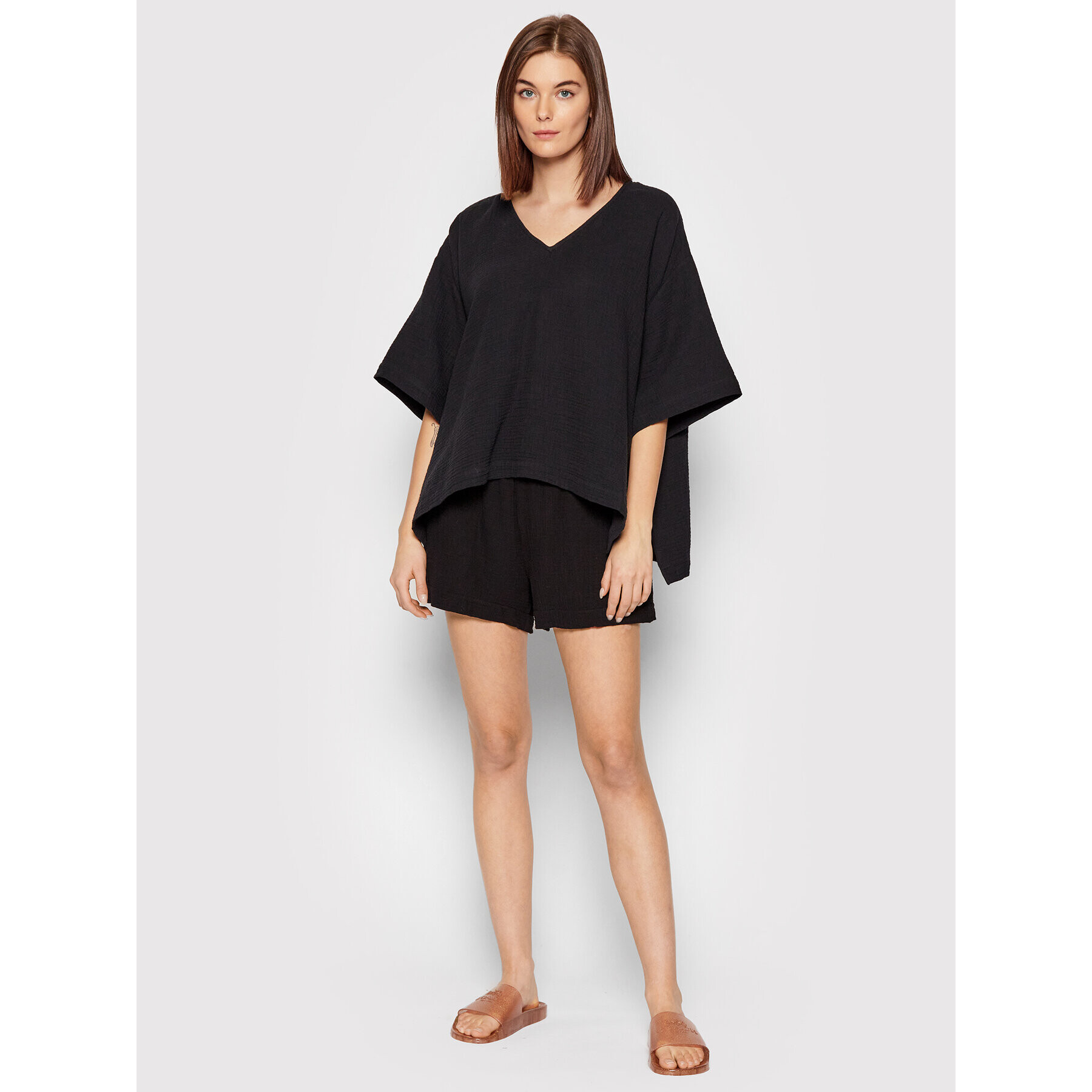 Seafolly Tričko Double Cloth 54257-TO Čierna Oversize - Pepit.sk