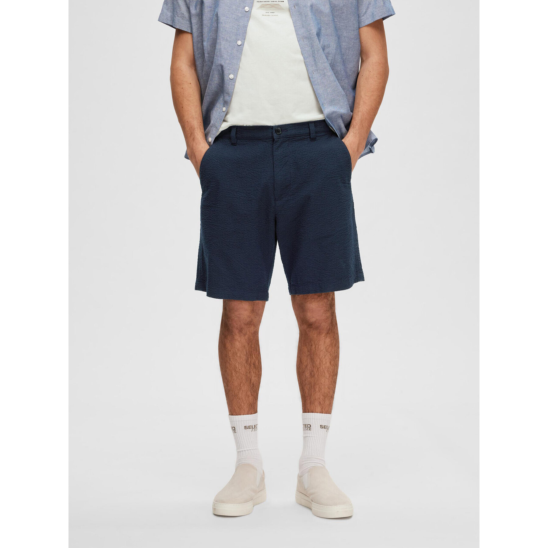 Selected Homme Bavlnené šortky 16088250 Tmavomodrá Regular Fit - Pepit.sk