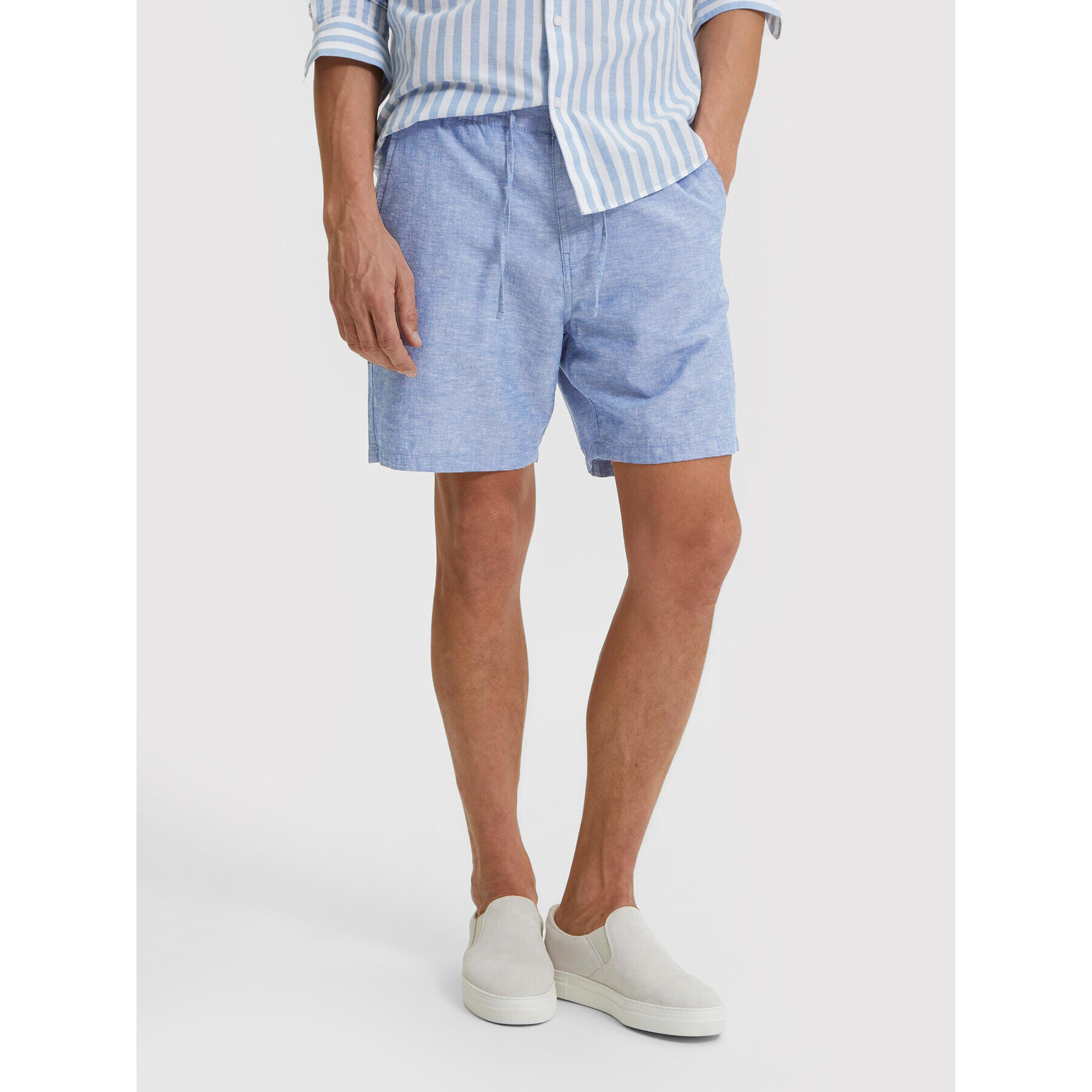 Selected Homme Bavlnené šortky New Linen 16085819 Modrá Regular Fit - Pepit.sk