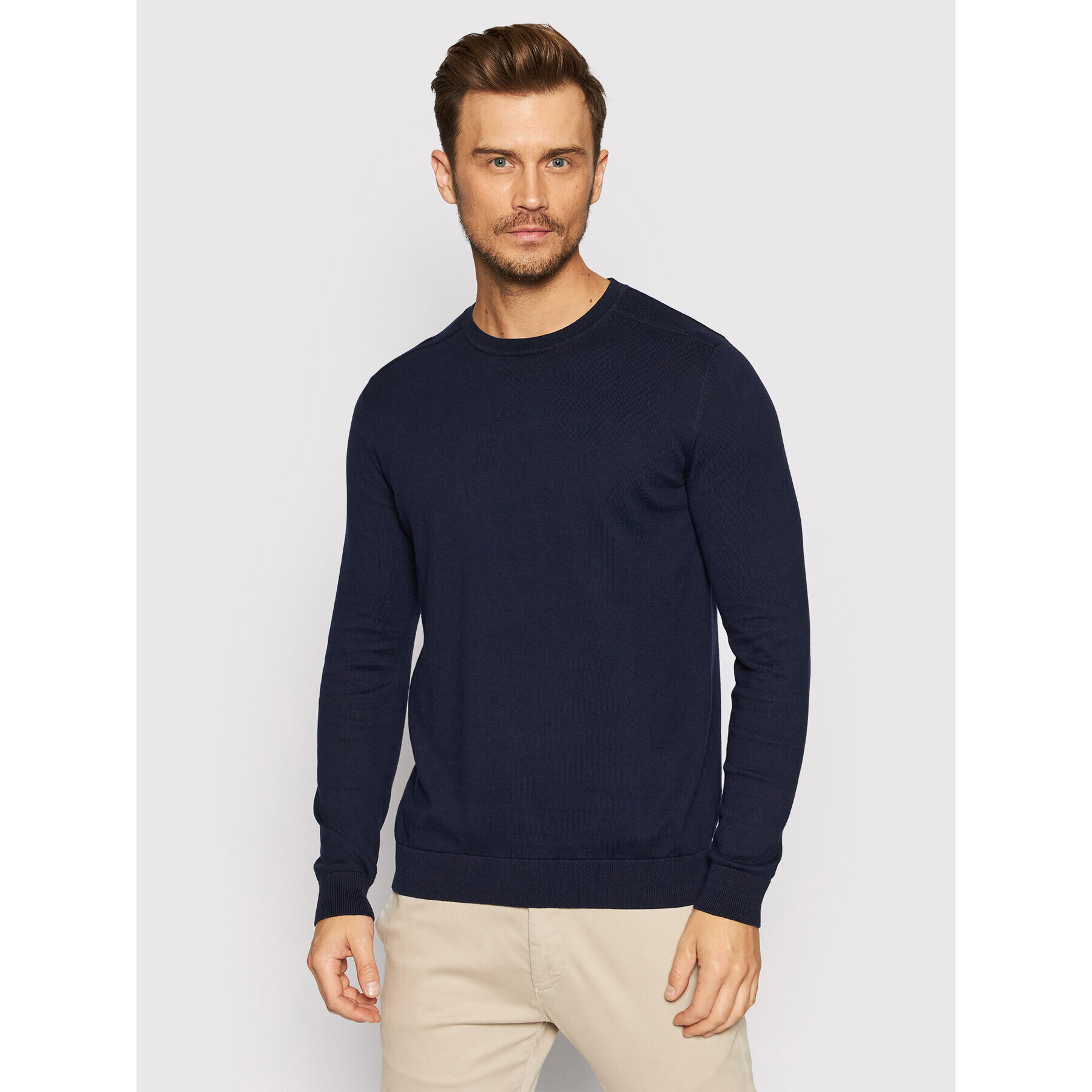 Selected Homme Sveter Berg 16074682 Tmavomodrá Regular Fit - Pepit.sk